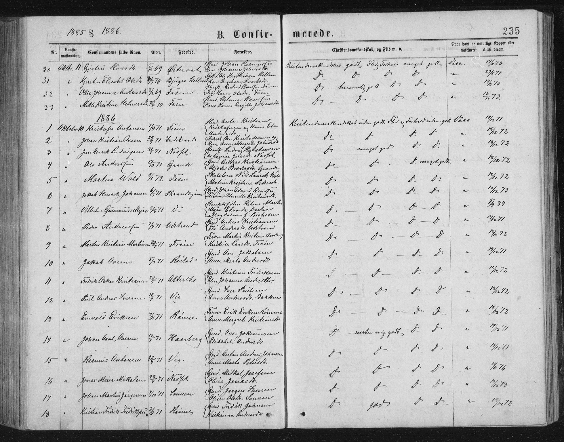 Ministerialprotokoller, klokkerbøker og fødselsregistre - Sør-Trøndelag, SAT/A-1456/659/L0745: Parish register (copy) no. 659C02, 1869-1892, p. 235