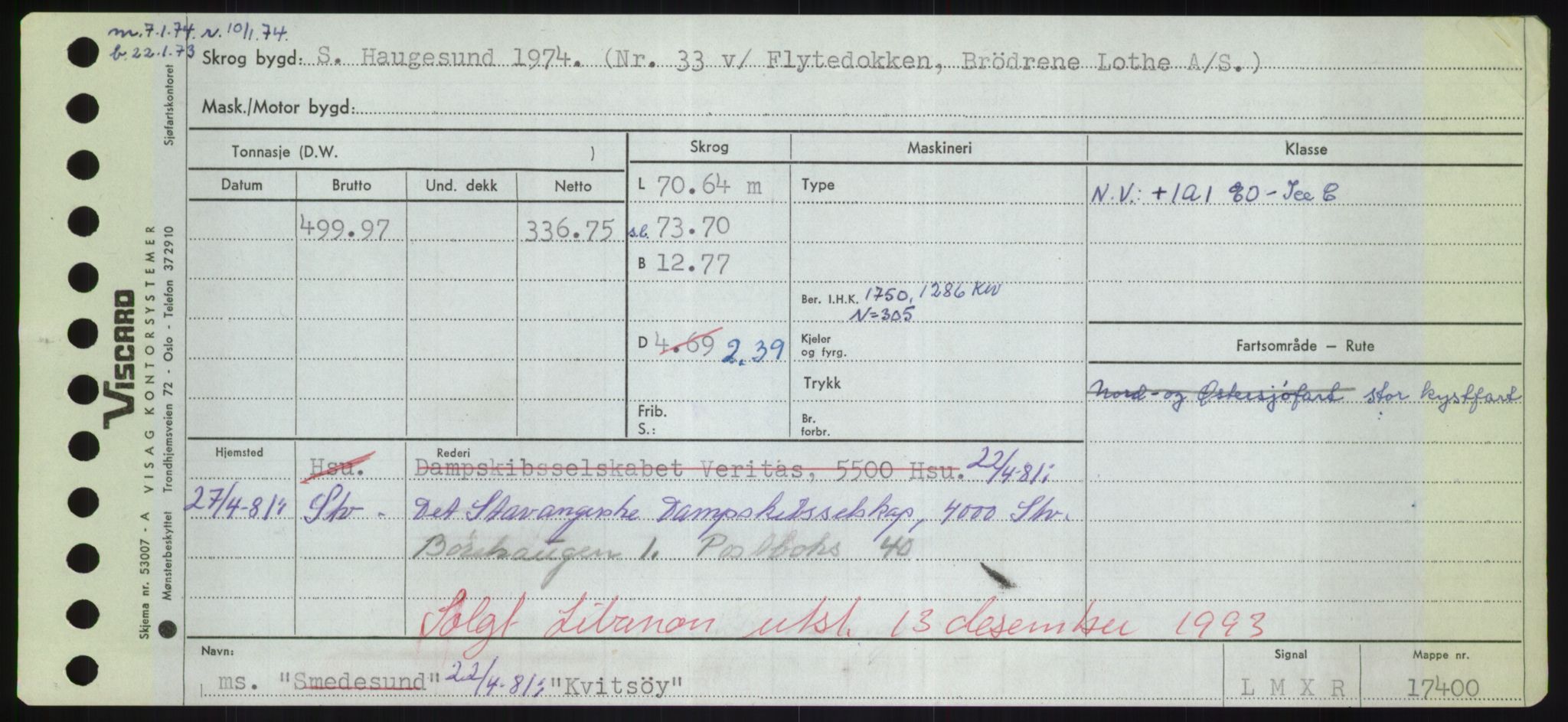 Sjøfartsdirektoratet med forløpere, Skipsmålingen, RA/S-1627/H/Hd/L0021: Fartøy, Kor-Kår, p. 369