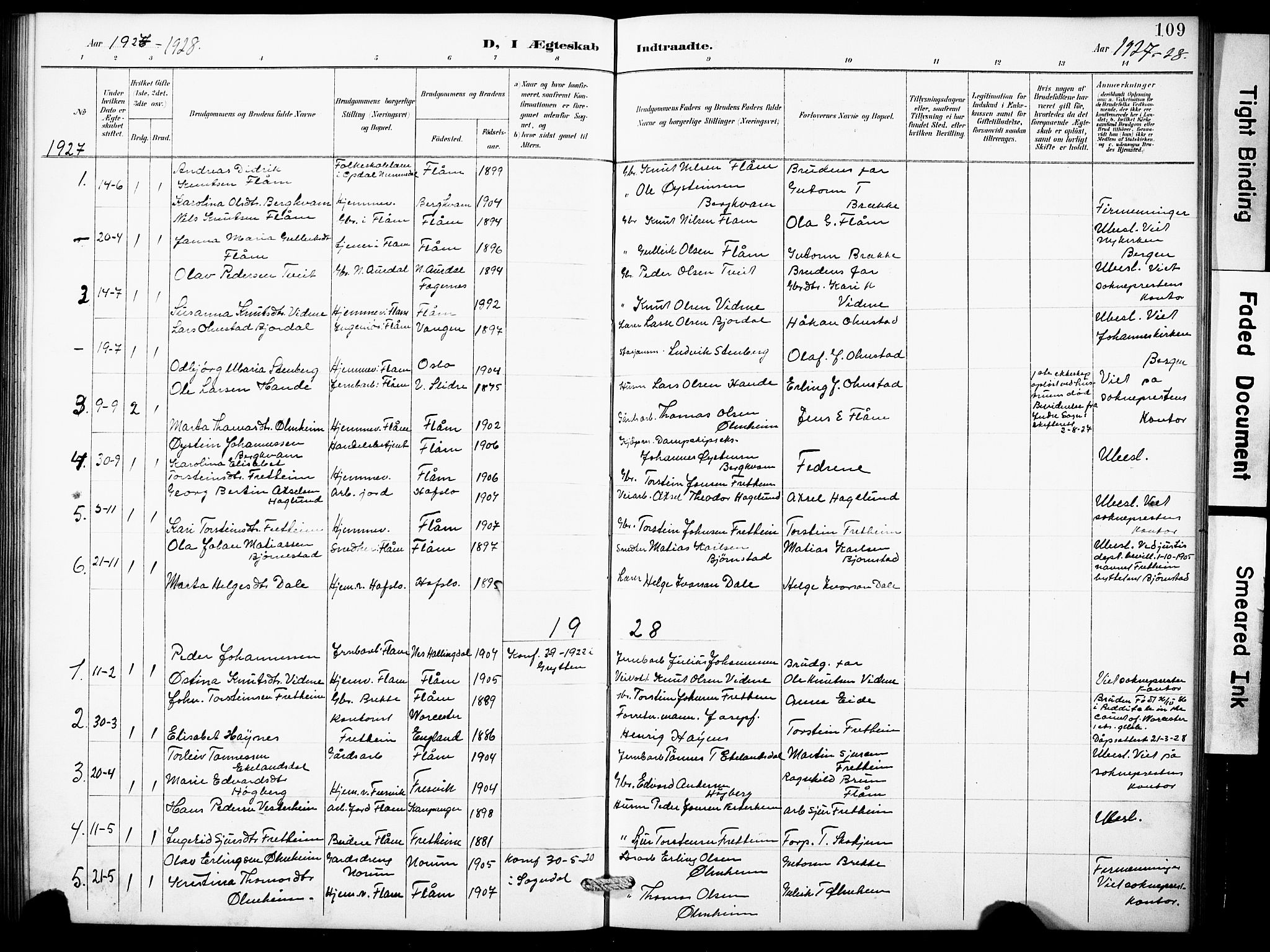 Aurland sokneprestembete, SAB/A-99937/H/Hb/Hbb/L0002: Parish register (copy) no. B 2, 1887-1929, p. 109