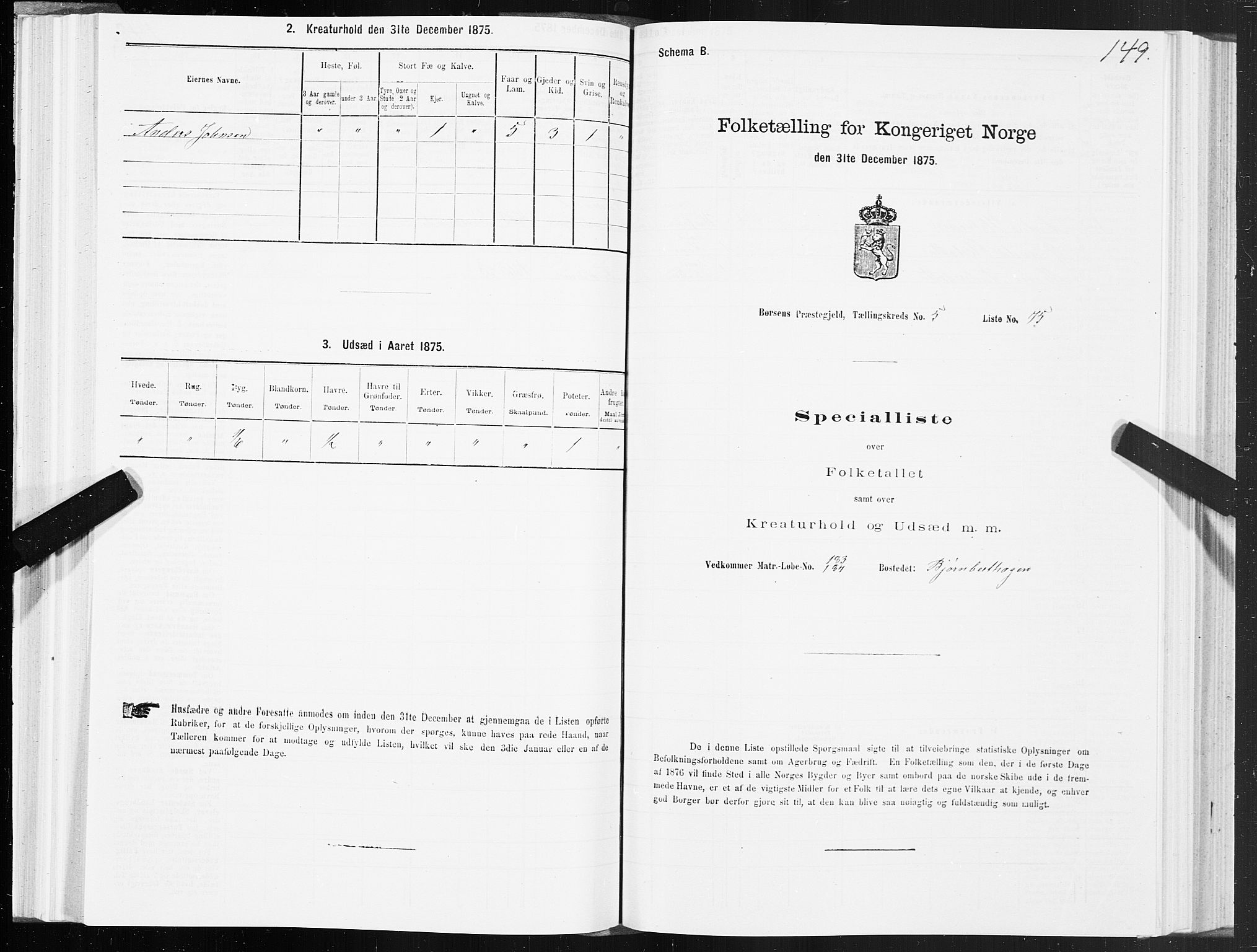 SAT, 1875 census for 1658P Børsa, 1875, p. 4149