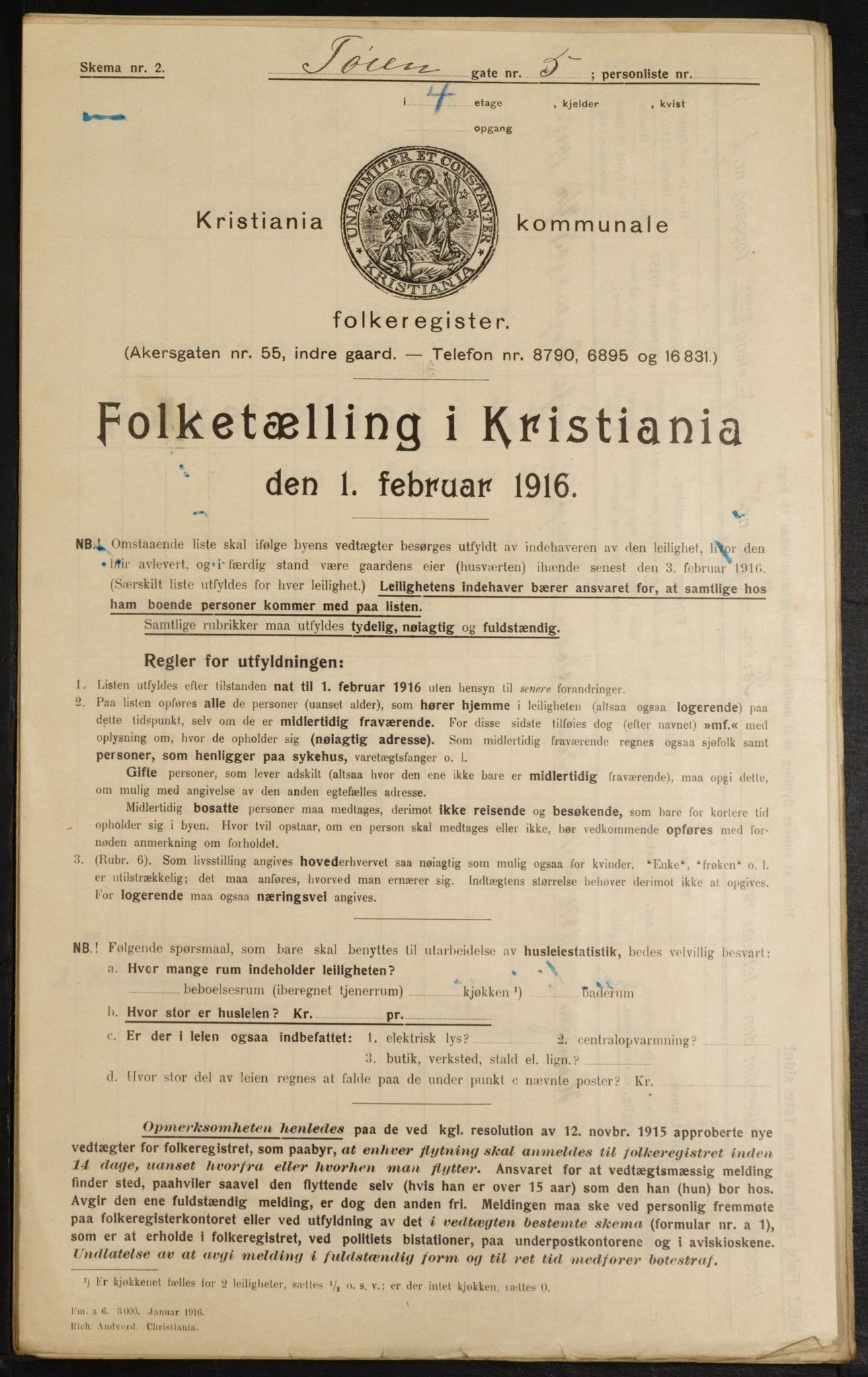 OBA, Municipal Census 1916 for Kristiania, 1916, p. 120675