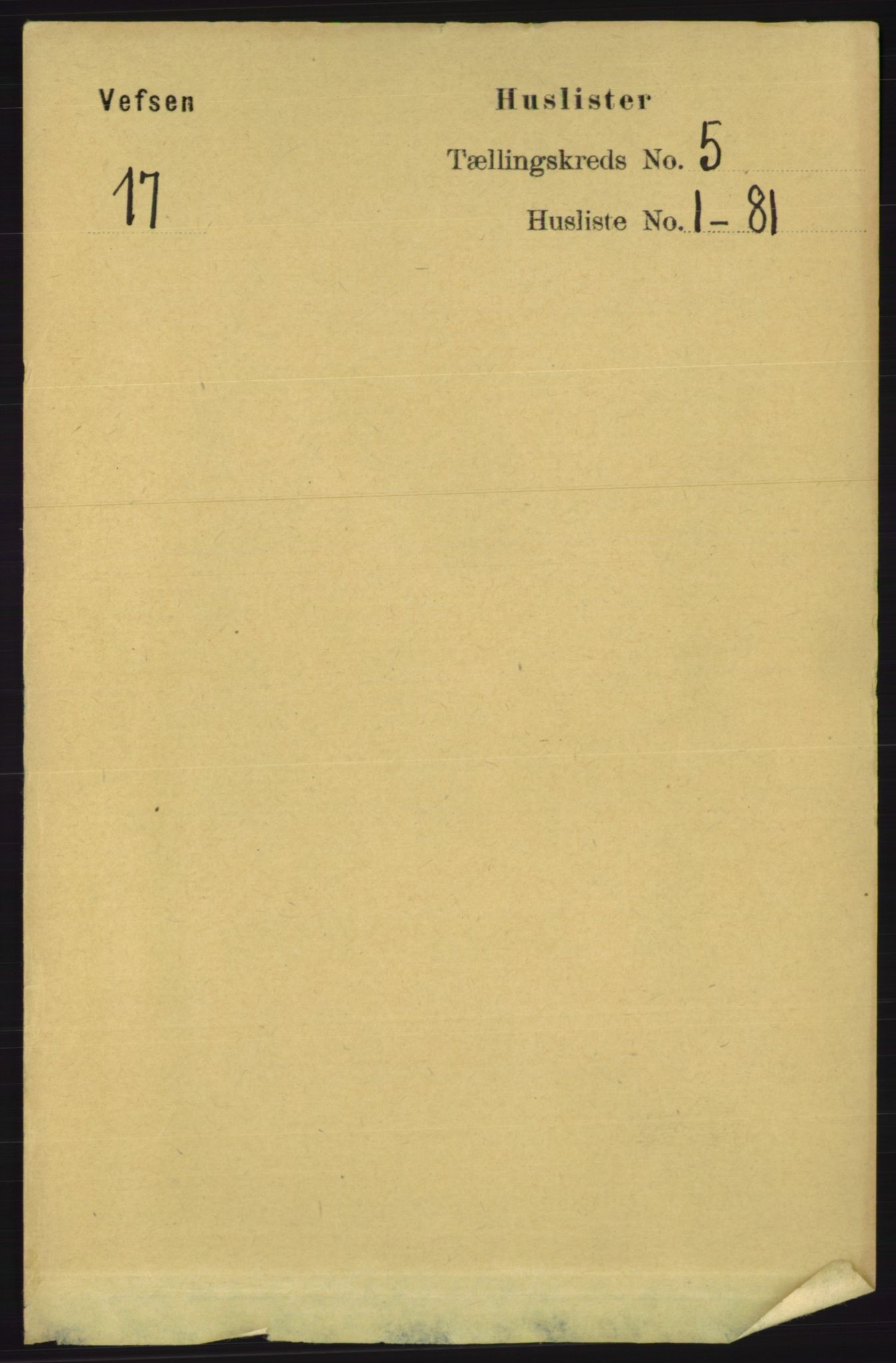 RA, 1891 census for 1824 Vefsn, 1891, p. 2001