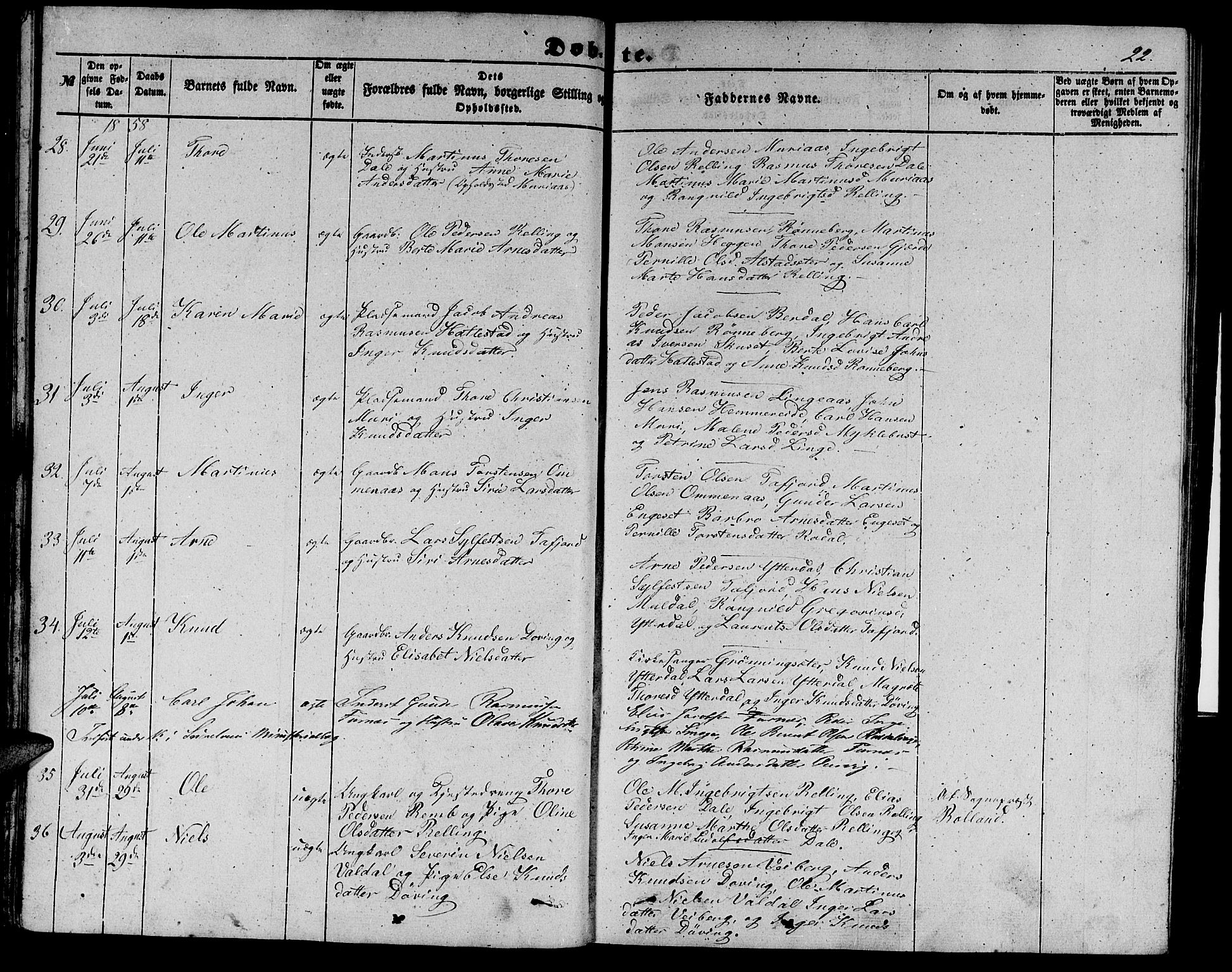 Ministerialprotokoller, klokkerbøker og fødselsregistre - Møre og Romsdal, AV/SAT-A-1454/519/L0261: Parish register (copy) no. 519C02, 1854-1867, p. 22