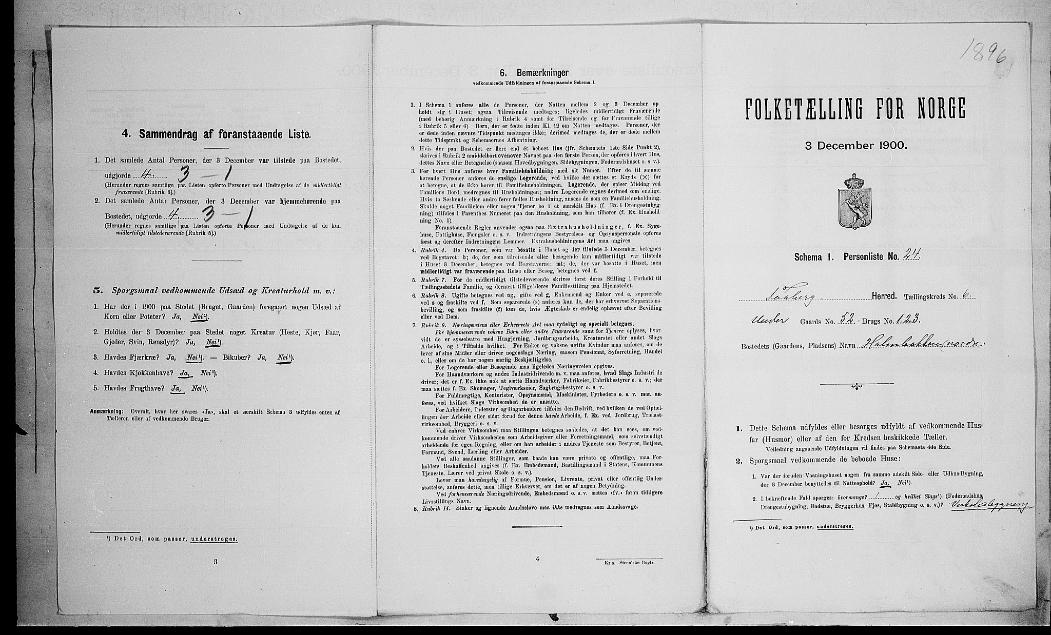 SAH, 1900 census for Fåberg, 1900, p. 194