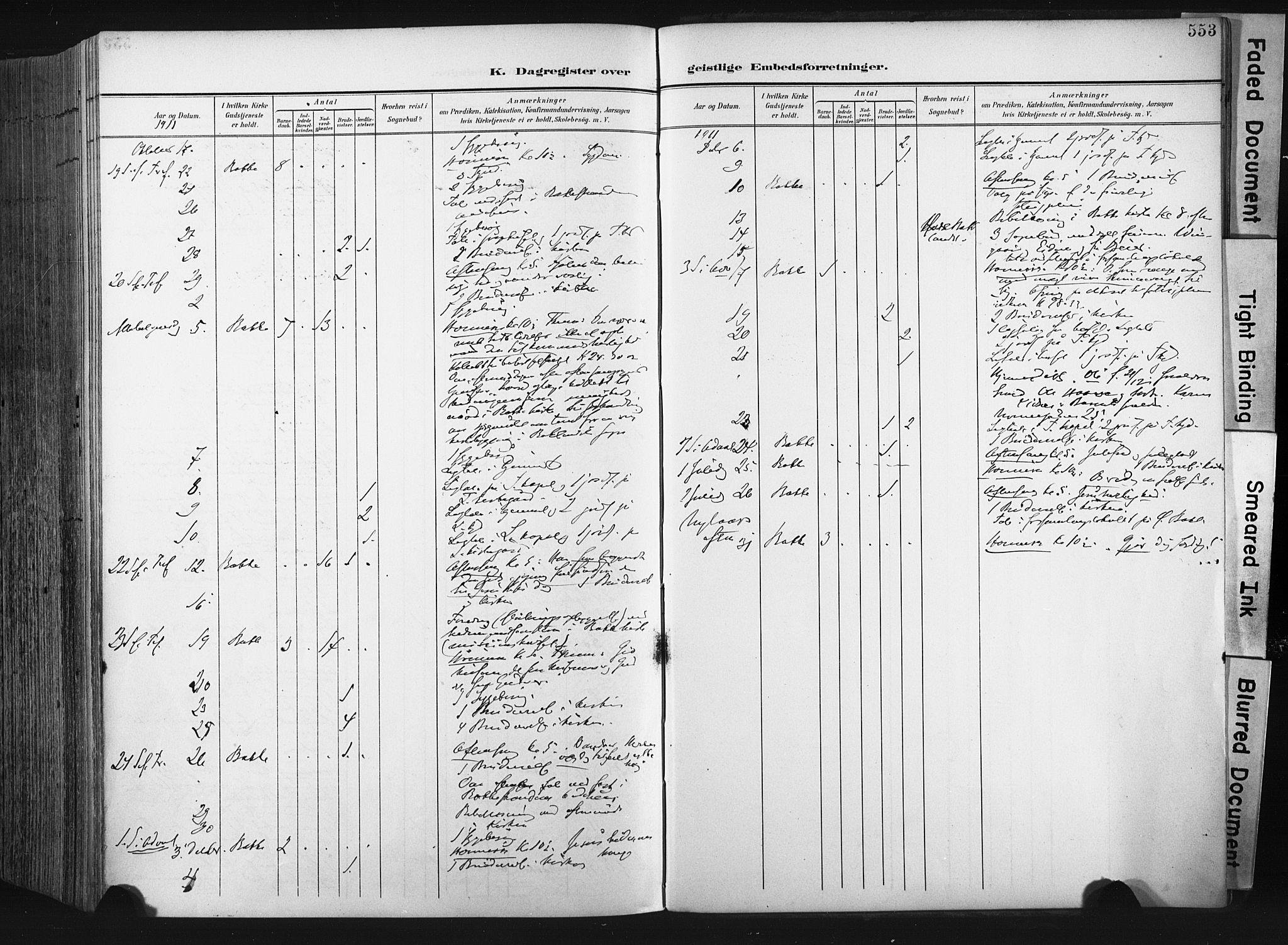 Ministerialprotokoller, klokkerbøker og fødselsregistre - Sør-Trøndelag, SAT/A-1456/604/L0201: Parish register (official) no. 604A21, 1901-1911, p. 553