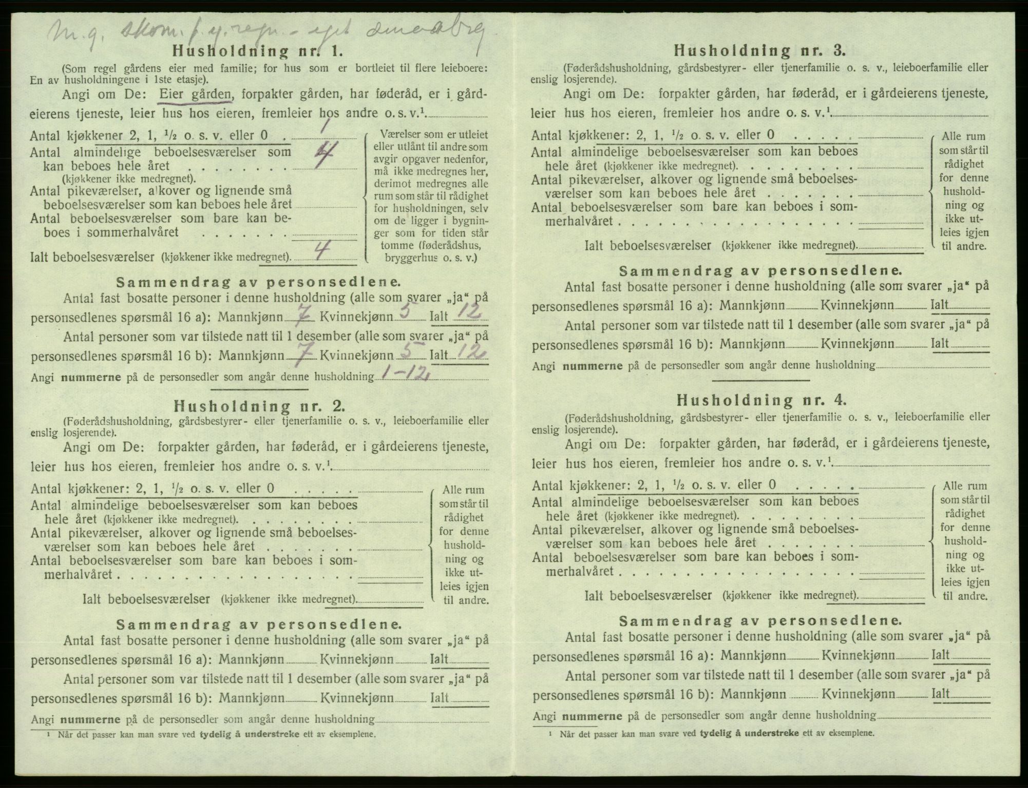 SAB, 1920 census for Sveio, 1920, p. 111