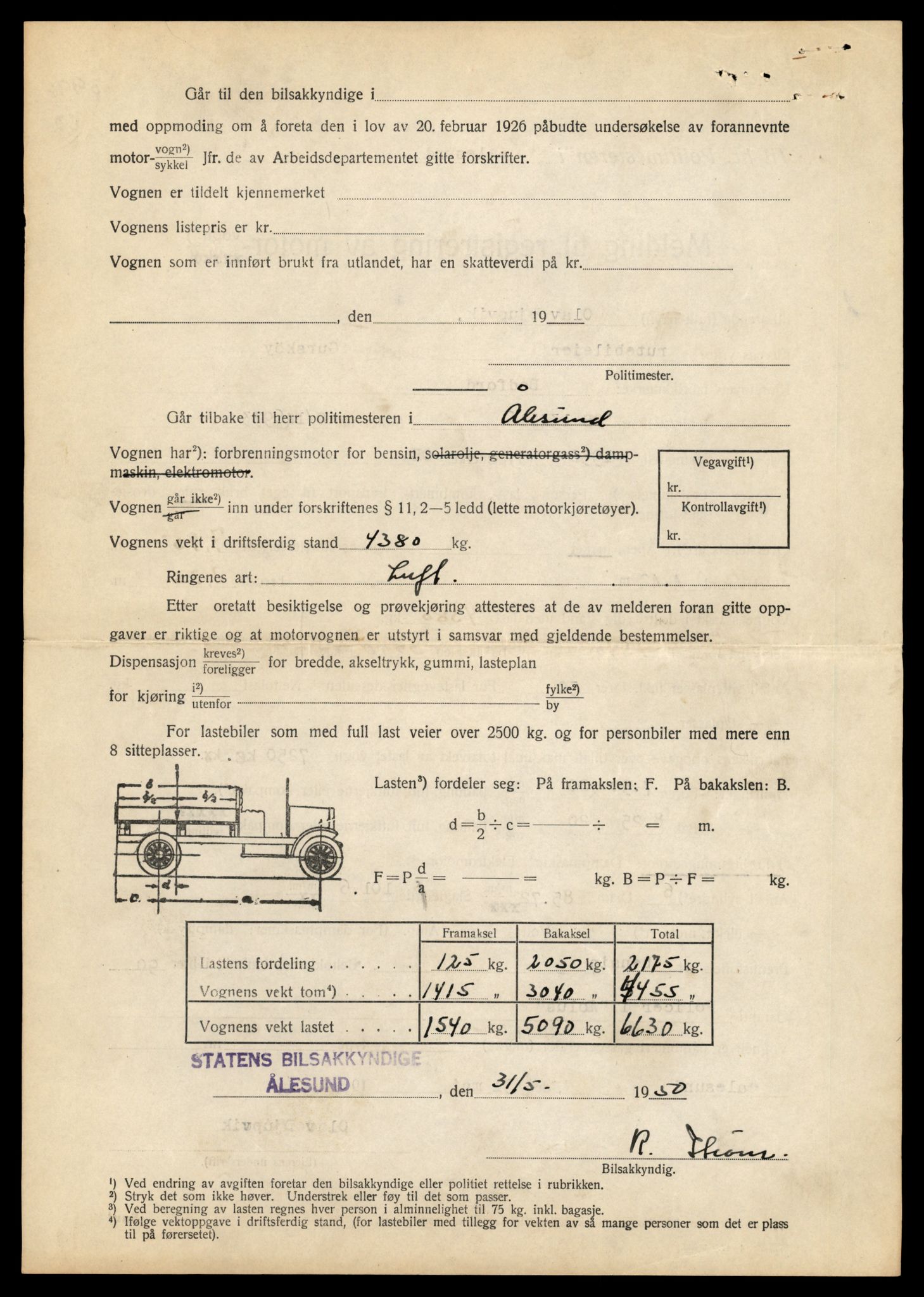 Møre og Romsdal vegkontor - Ålesund trafikkstasjon, AV/SAT-A-4099/F/Fe/L0010: Registreringskort for kjøretøy T 1050 - T 1169, 1927-1998, p. 313