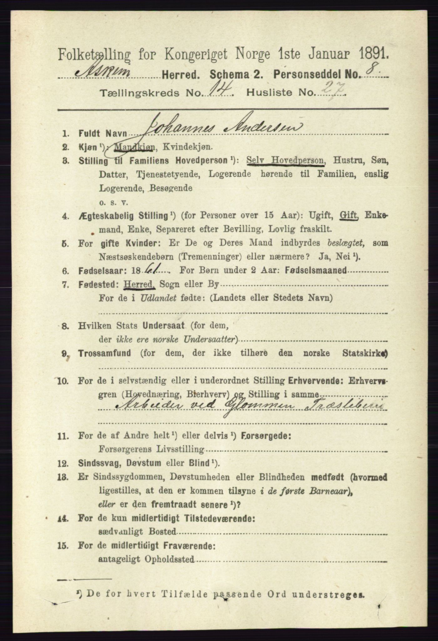 RA, 1891 census for 0124 Askim, 1891, p. 2408