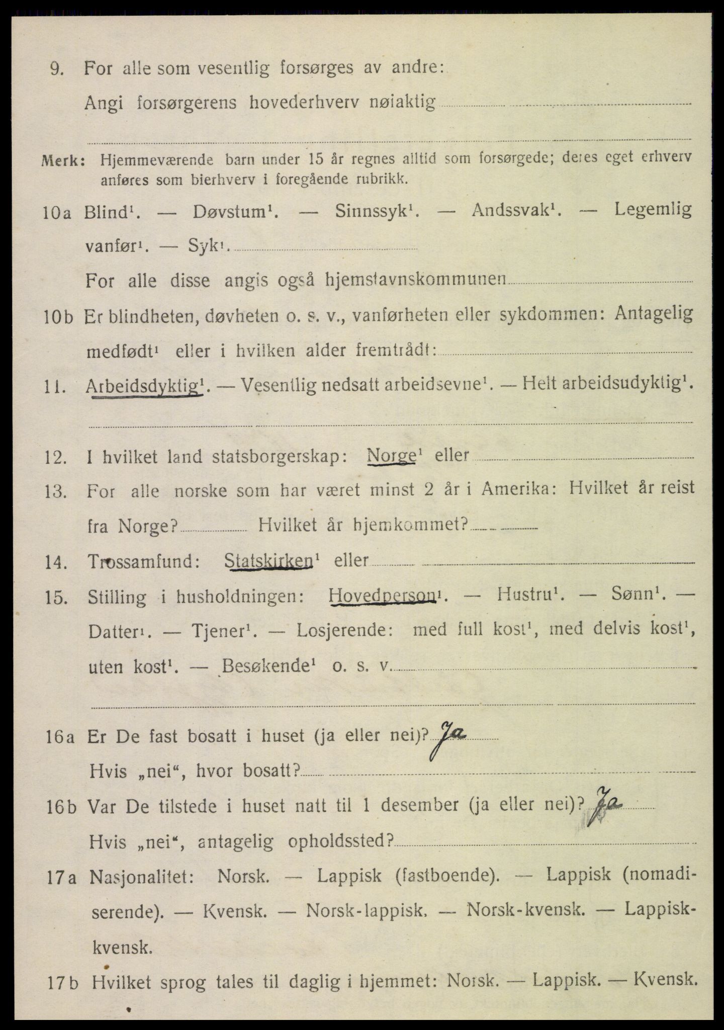 SAT, 1920 census for Vefsn, 1920, p. 4686