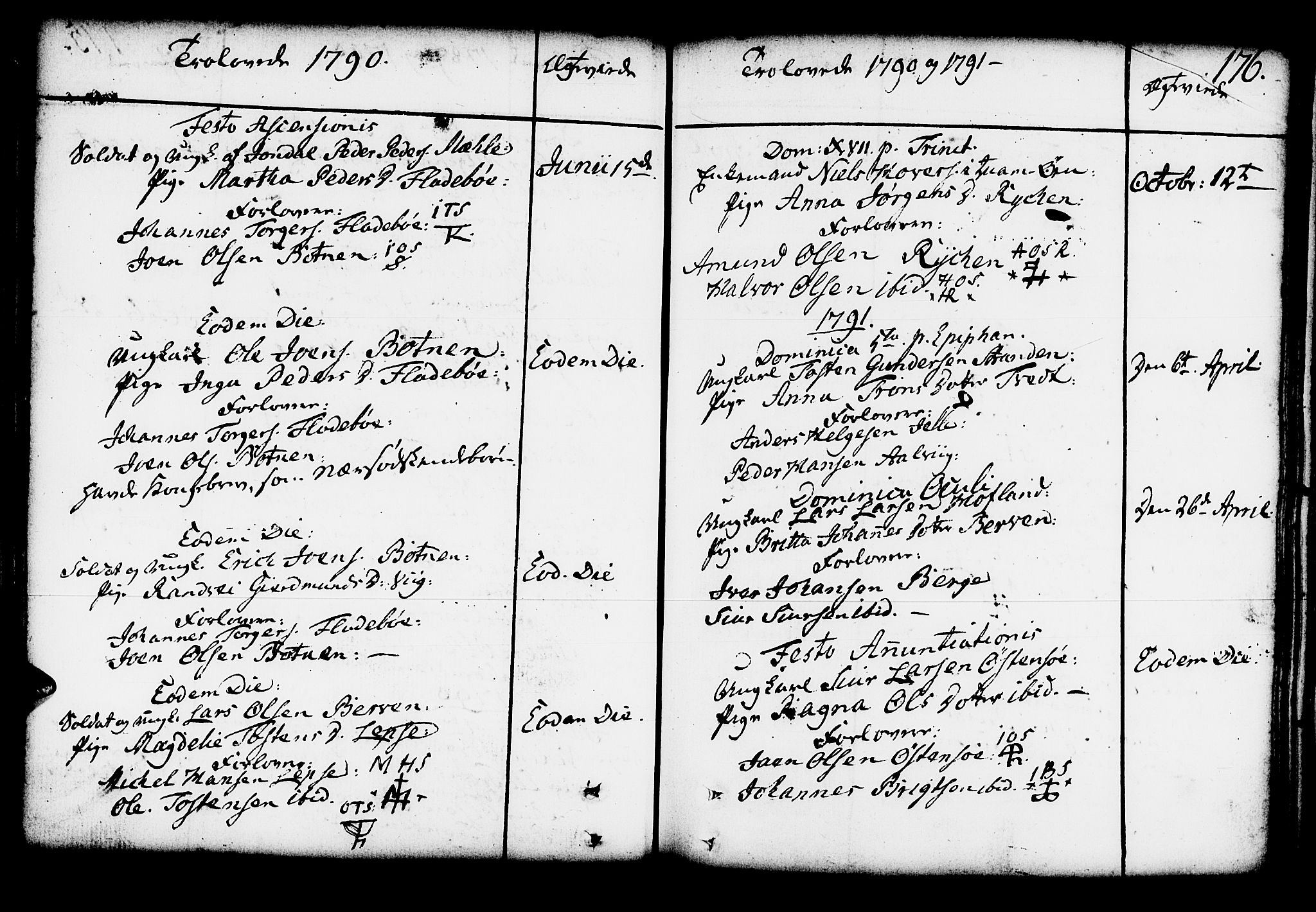 Kvam sokneprestembete, SAB/A-76201/H/Haa: Parish register (official) no. A 4, 1743-1795, p. 176