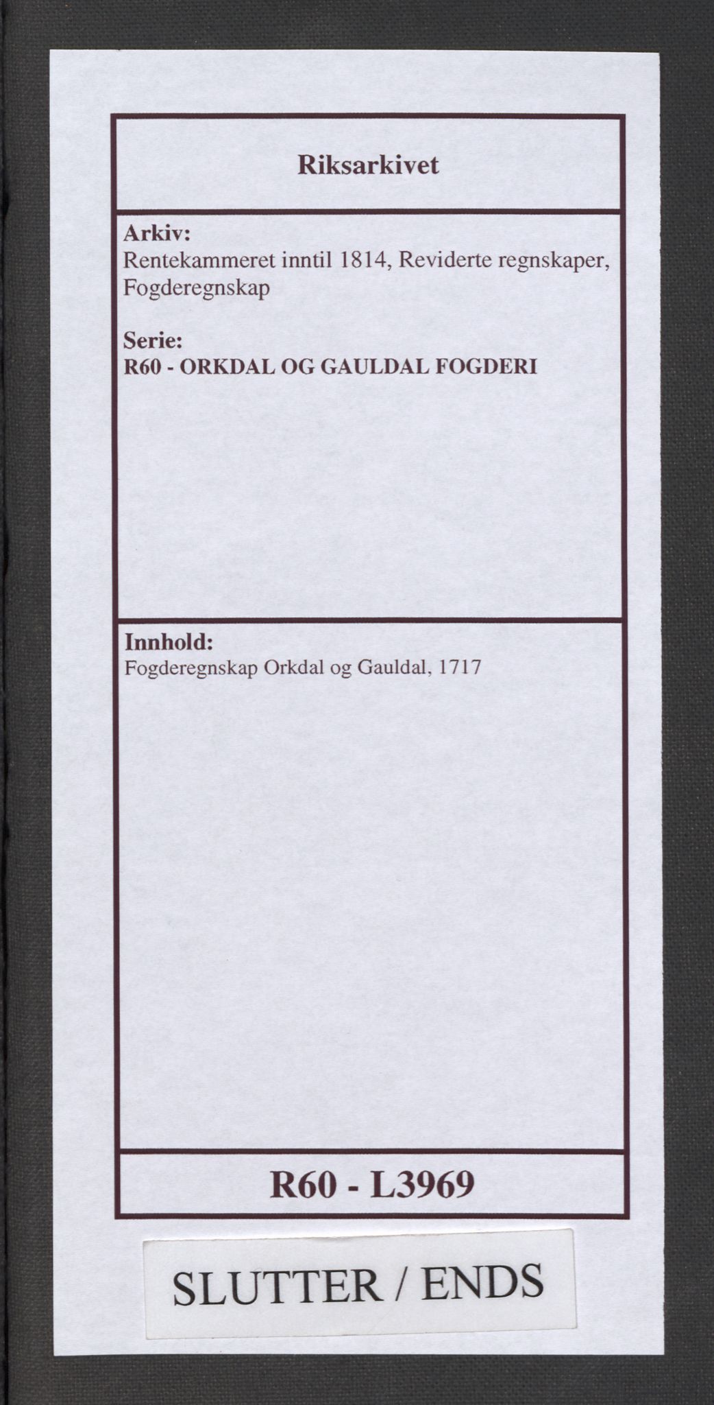 Rentekammeret inntil 1814, Reviderte regnskaper, Fogderegnskap, AV/RA-EA-4092/R60/L3969: Fogderegnskap Orkdal og Gauldal, 1717, p. 580