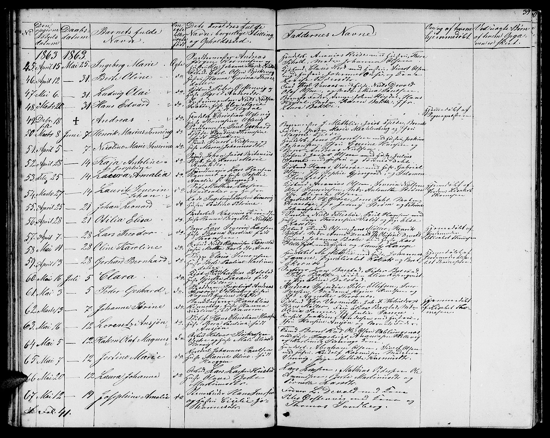 Ministerialprotokoller, klokkerbøker og fødselsregistre - Møre og Romsdal, AV/SAT-A-1454/529/L0464: Parish register (copy) no. 529C01, 1855-1867, p. 39