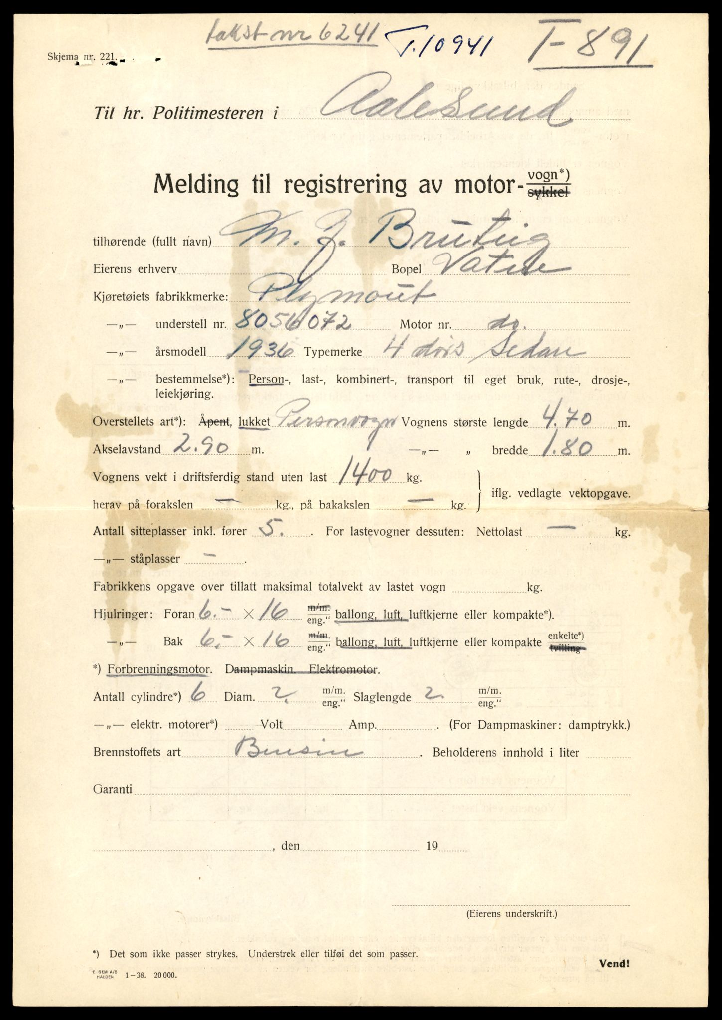 Møre og Romsdal vegkontor - Ålesund trafikkstasjon, AV/SAT-A-4099/F/Fe/L0025: Registreringskort for kjøretøy T 10931 - T 11045, 1927-1998, p. 283