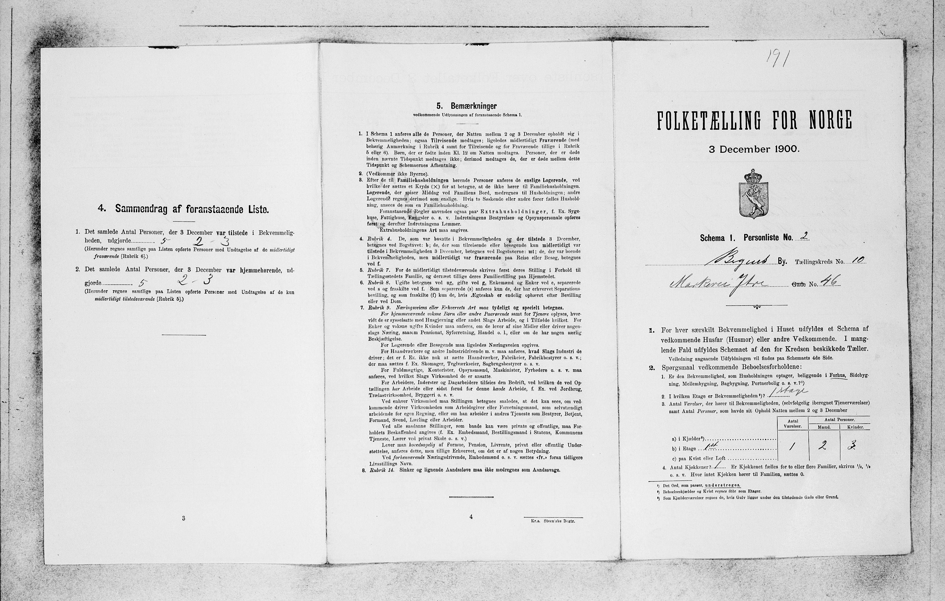 SAB, 1900 census for Bergen, 1900, p. 1865