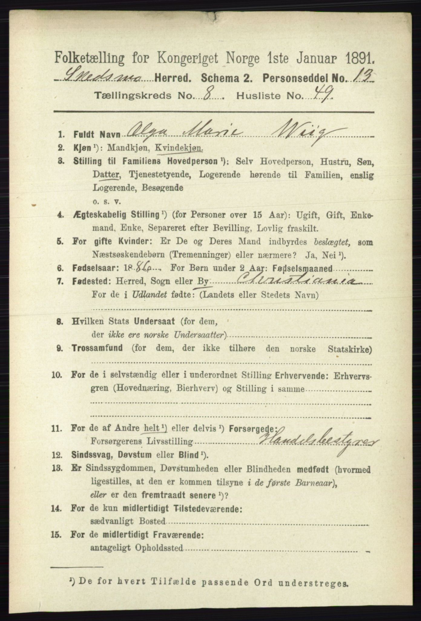 RA, 1891 census for 0231 Skedsmo, 1891, p. 4479