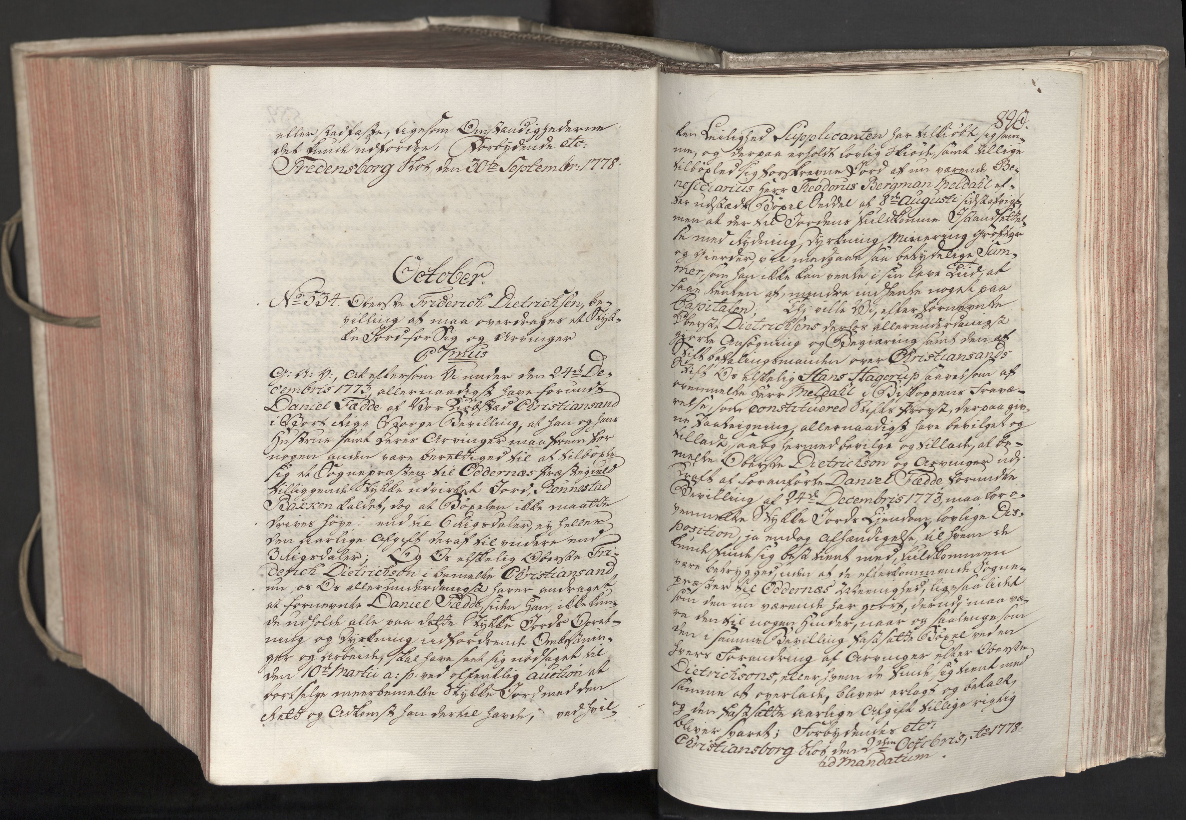 Danske Kanselli 1572-1799, AV/RA-EA-3023/F/Fc/Fca/Fcaa/L0047: Norske registre, 1776-1778, p. 889b-890a