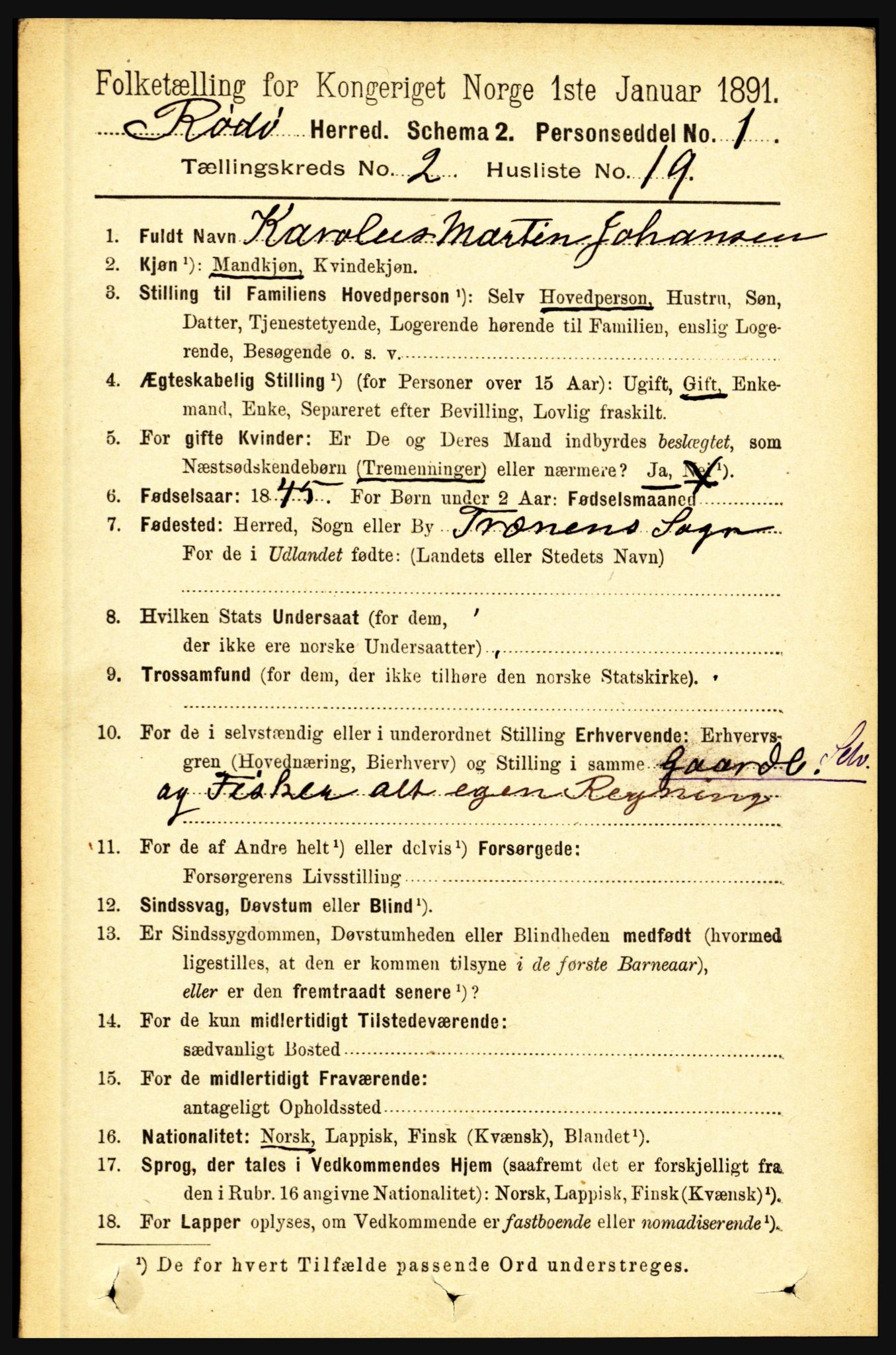 RA, 1891 census for 1836 Rødøy, 1891, p. 328