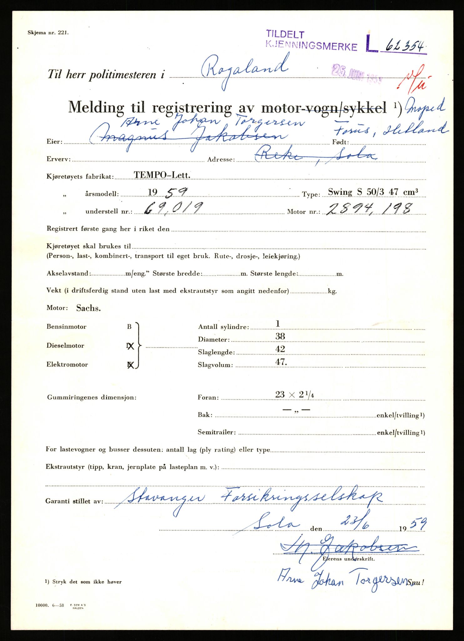 Stavanger trafikkstasjon, SAST/A-101942/0/F/L0062: L-62000 - L-62699, 1930-1971, p. 1209