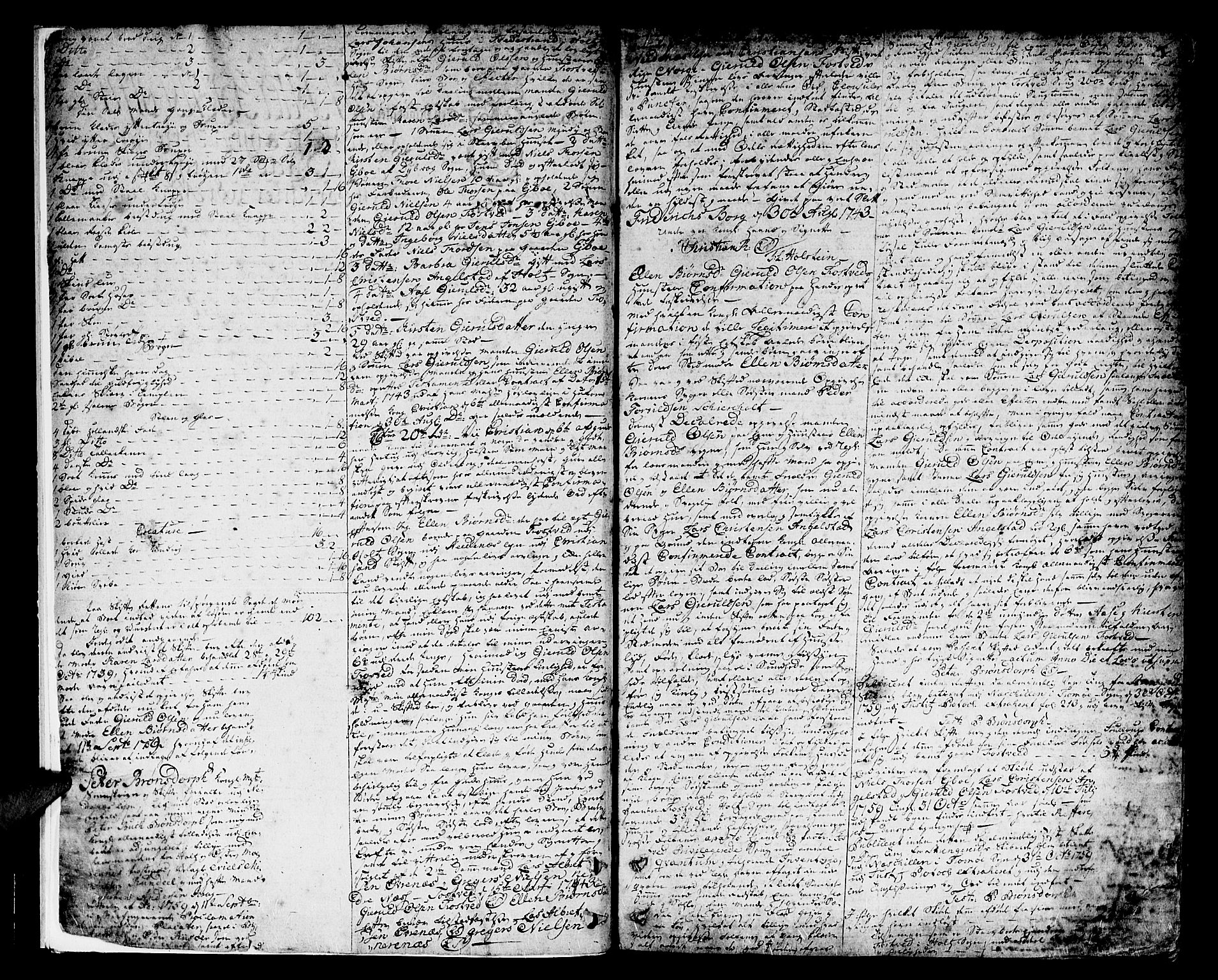 Nedenes sorenskriveri før 1824, AV/SAK-1221-0007/H/Hc/L0030: Skifteprotokoll med register nr 21a, 1763-1767, p. 1b-2a