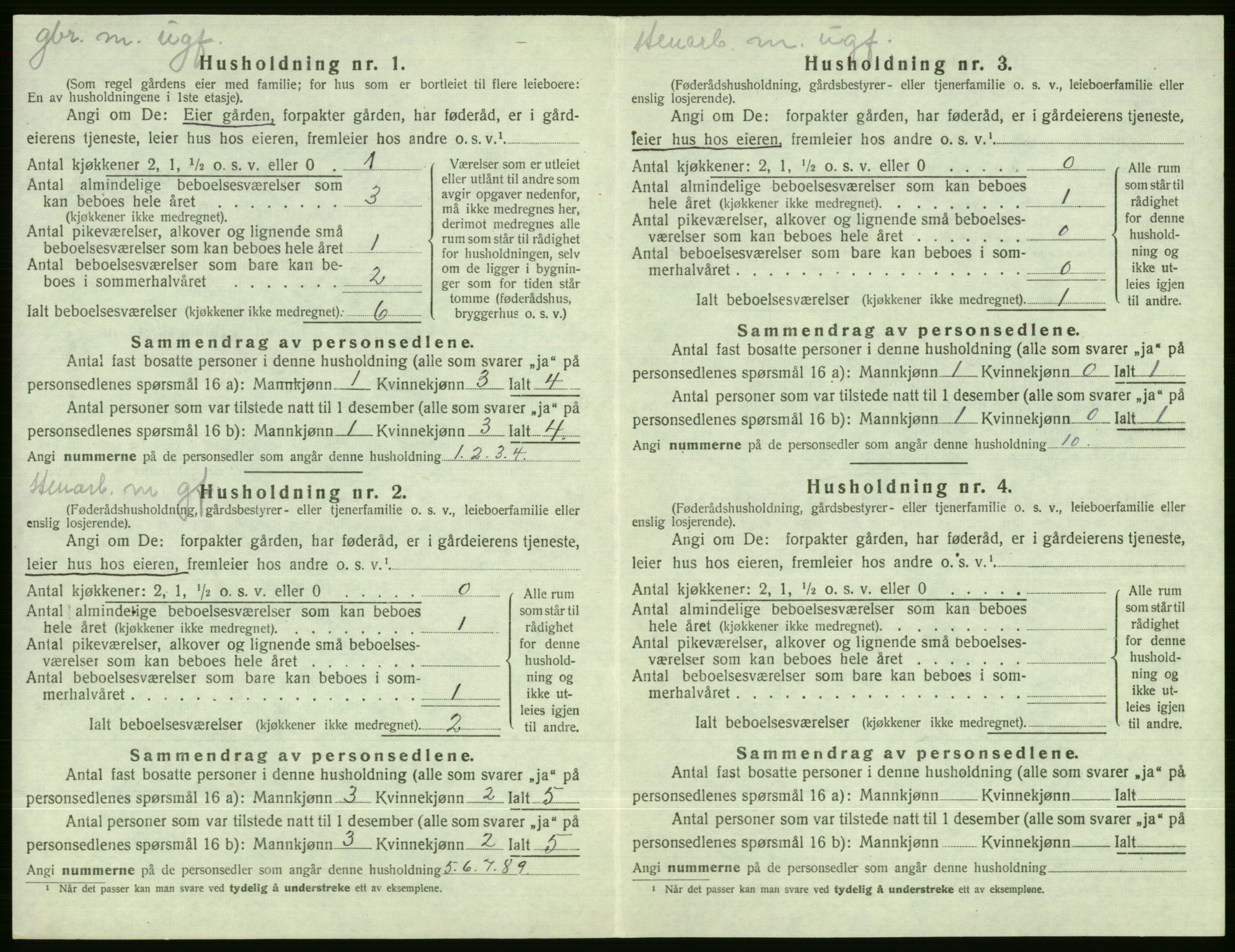 SAB, 1920 census for Evanger, 1920, p. 94