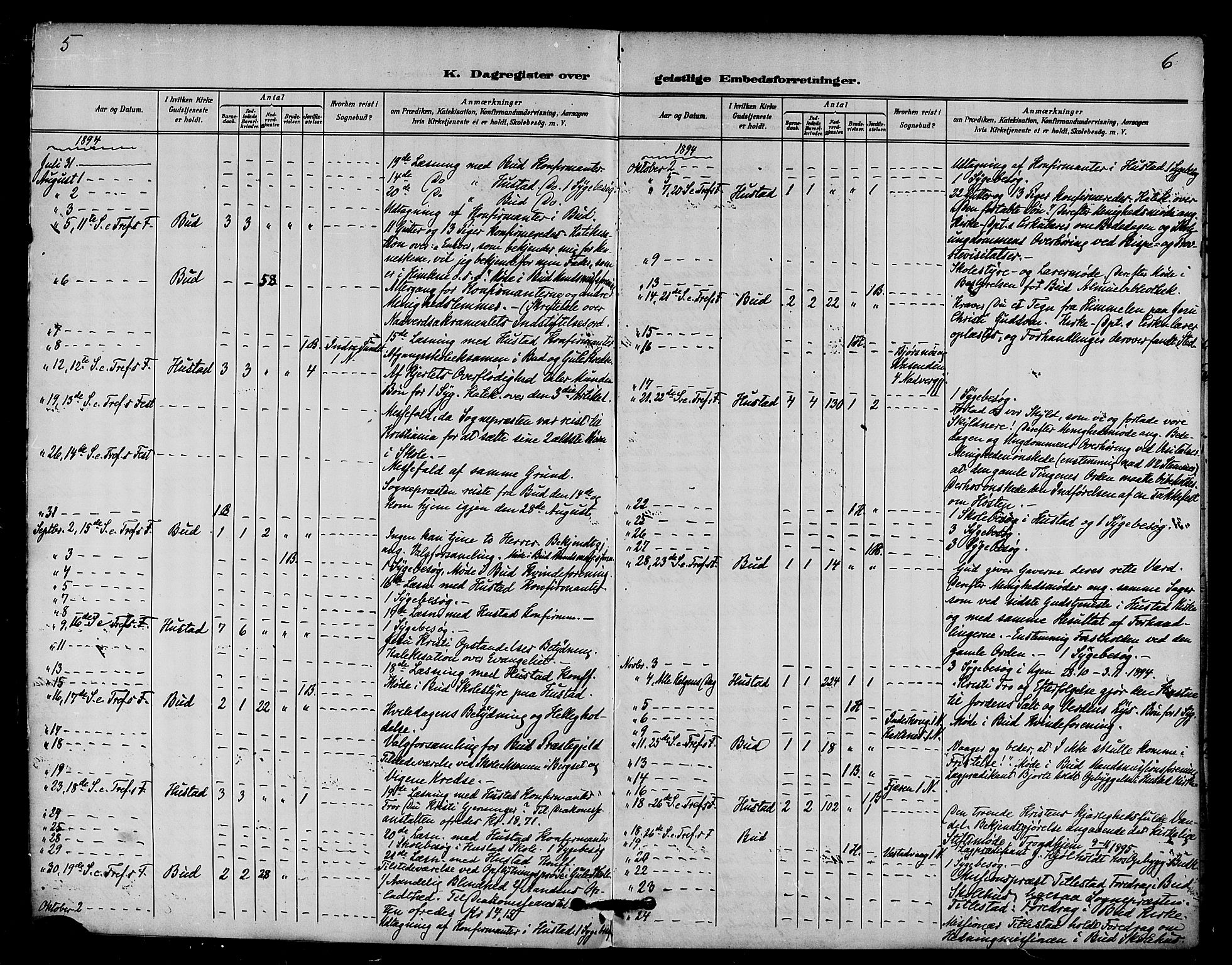 Ministerialprotokoller, klokkerbøker og fødselsregistre - Møre og Romsdal, AV/SAT-A-1454/566/L0770: Parish register (official) no. 566A09, 1893-1903, p. 5-6