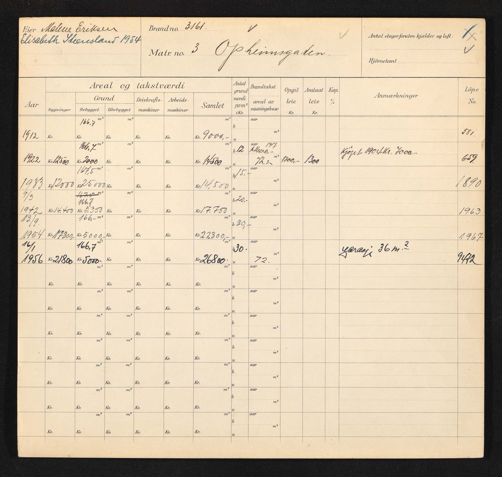 Stavanger kommune. Skattetakstvesenet, BYST/A-0440/F/Fa/Faa/L0035/0001: Skattetakstkort / Opheimsgata 1 - 78