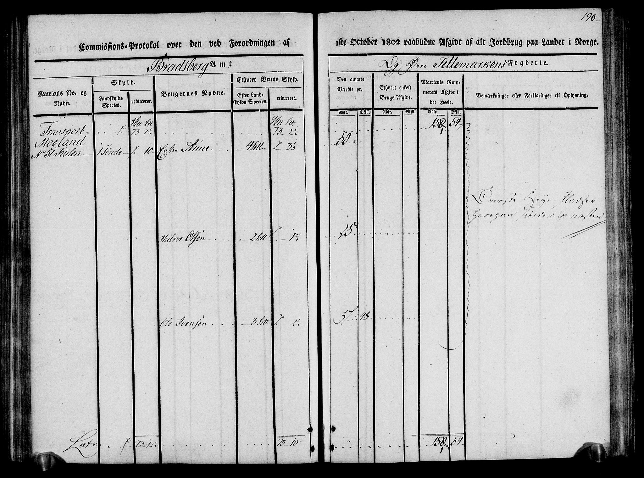 Rentekammeret inntil 1814, Realistisk ordnet avdeling, AV/RA-EA-4070/N/Ne/Nea/L0075: Øvre Telemarken fogderi. Kommisjonsprotokoll for fogderiets vestre del - Kviteseid, Vinje, Moland [):Fyresdal] og Lårdal prestegjeld., 1803, p. 192