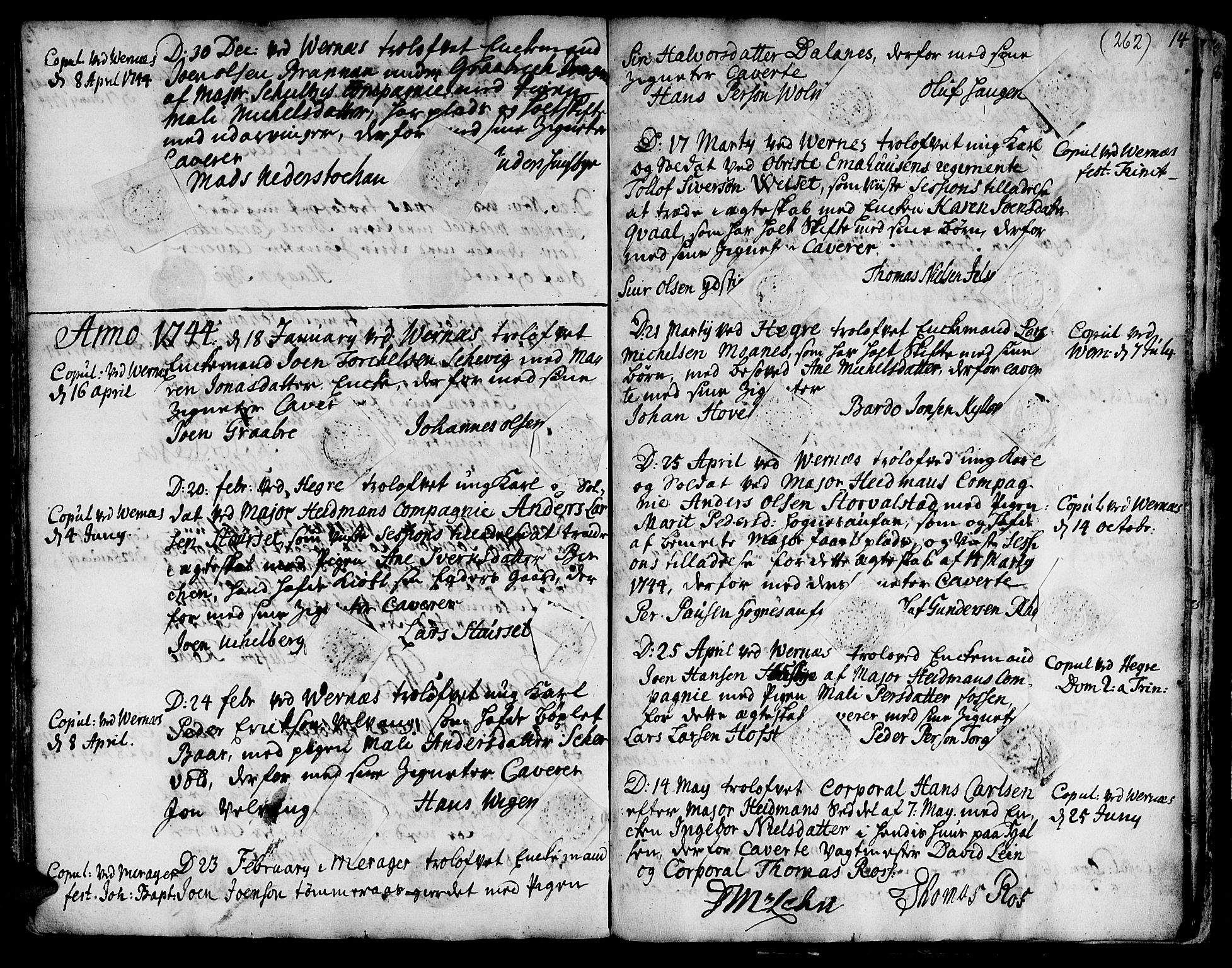 Ministerialprotokoller, klokkerbøker og fødselsregistre - Nord-Trøndelag, SAT/A-1458/709/L0056: Parish register (official) no. 709A04, 1740-1756, p. 262
