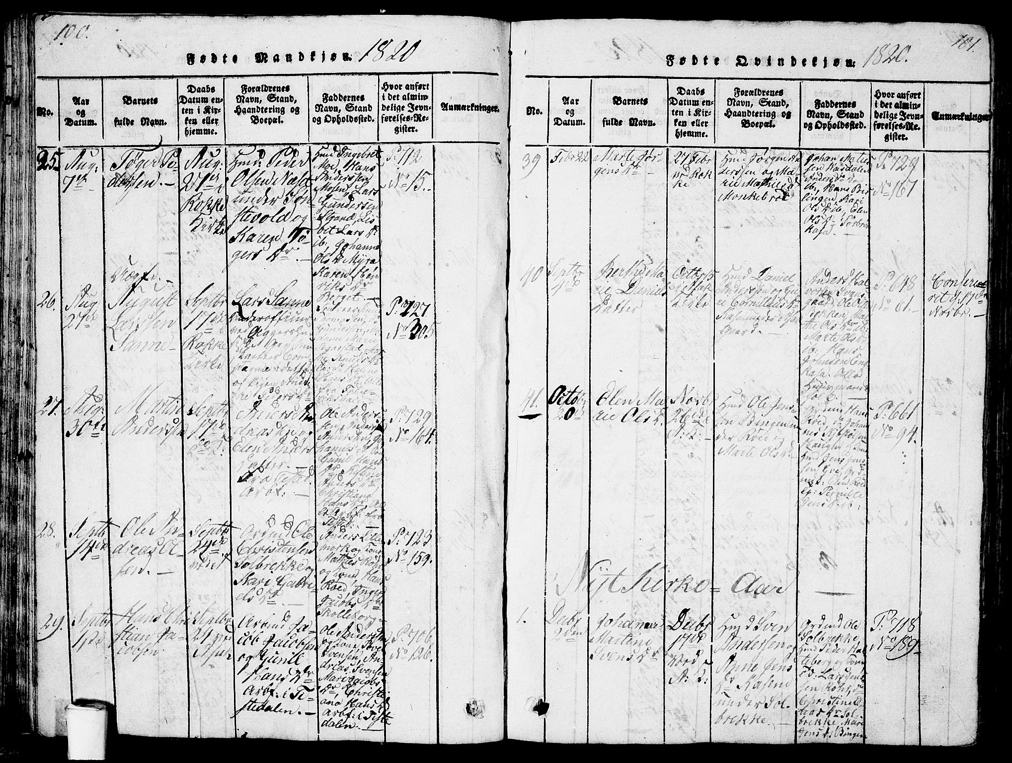 Berg prestekontor Kirkebøker, SAO/A-10902/G/Ga/L0001: Parish register (copy) no. I 1, 1815-1832, p. 100-101