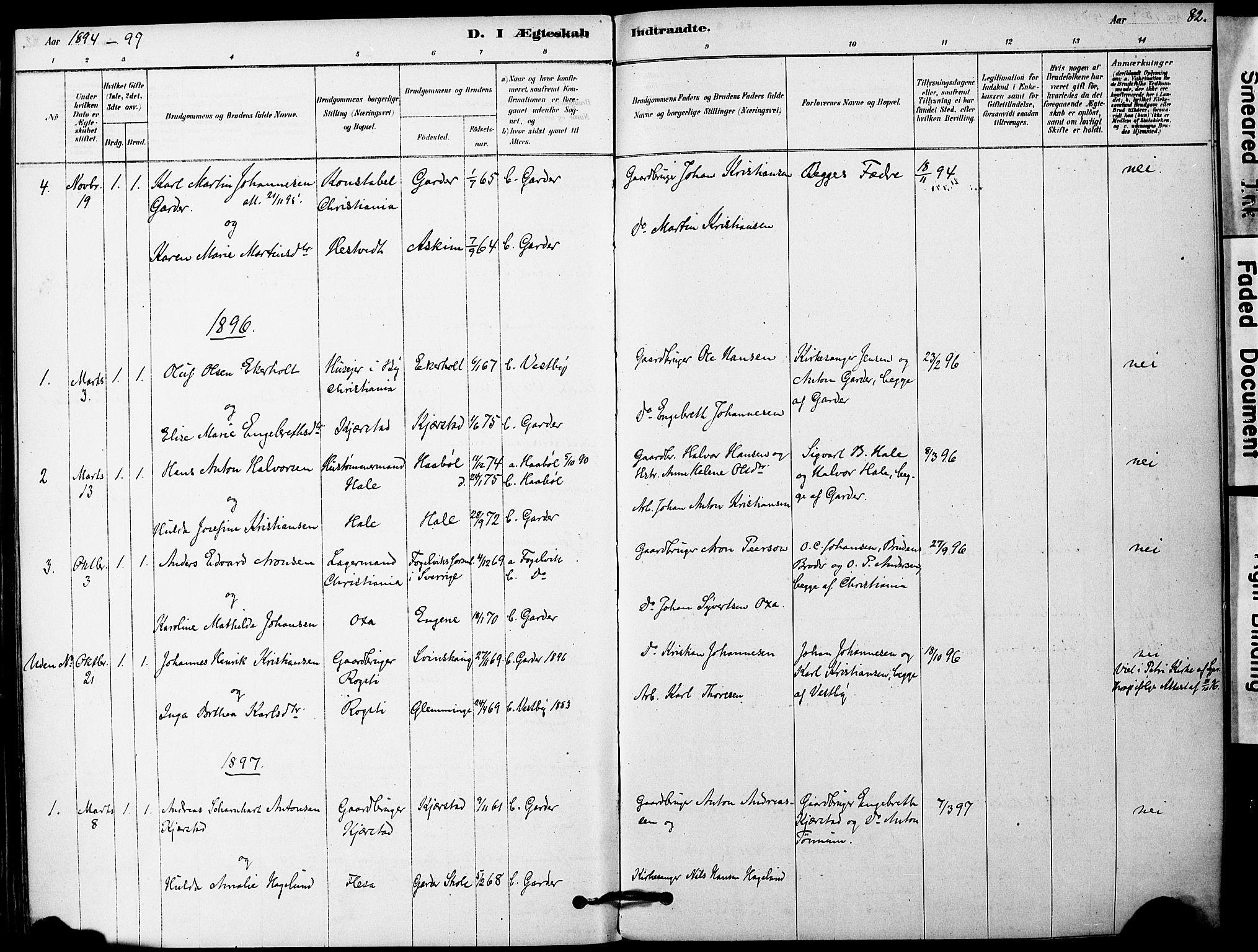 Vestby prestekontor Kirkebøker, SAO/A-10893/F/Fa/L0011: Parish register (official) no. I 11, 1878-1913, p. 82