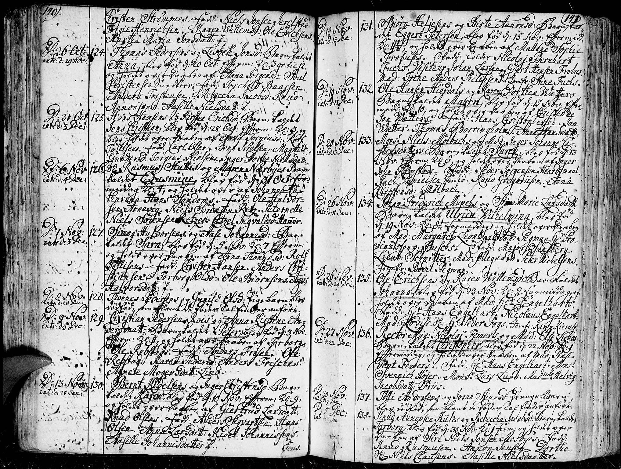 Kristiansand domprosti, SAK/1112-0006/F/Fa/L0001: Parish register (official) no. A 1, 1734-1793, p. 140-141