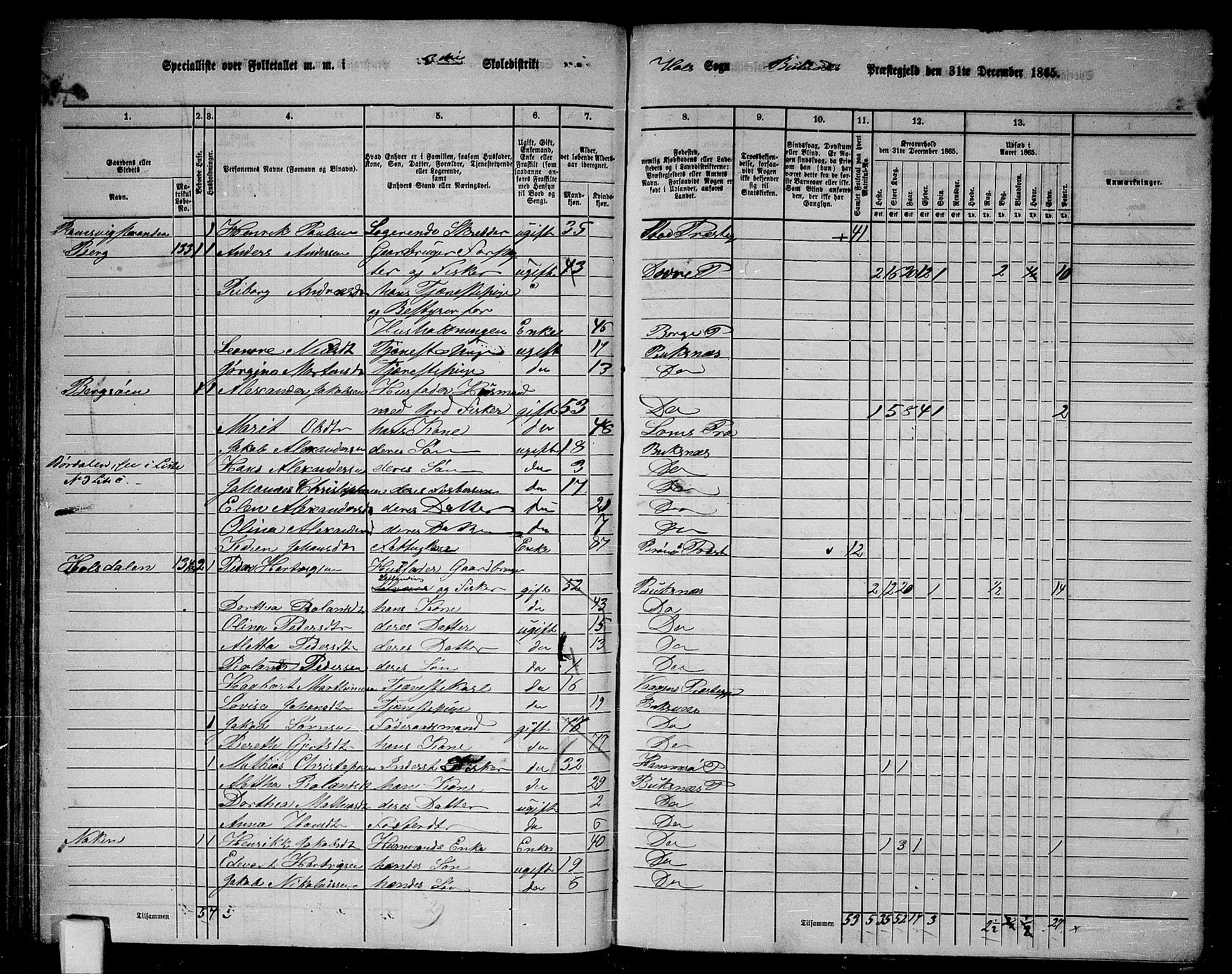 RA, 1865 census for Buksnes, 1865, p. 67