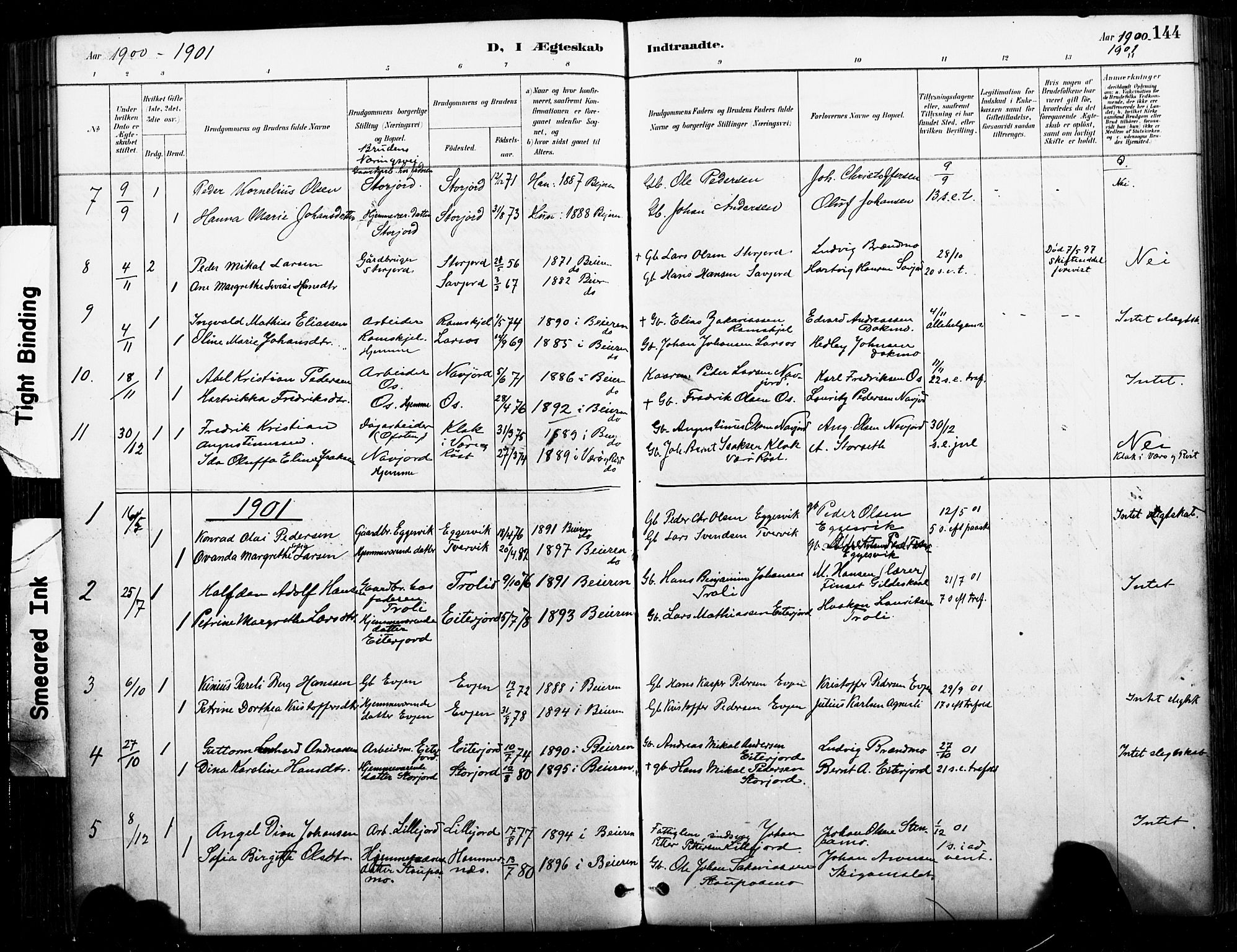 Ministerialprotokoller, klokkerbøker og fødselsregistre - Nordland, AV/SAT-A-1459/846/L0646: Parish register (official) no. 846A04, 1887-1901, p. 144