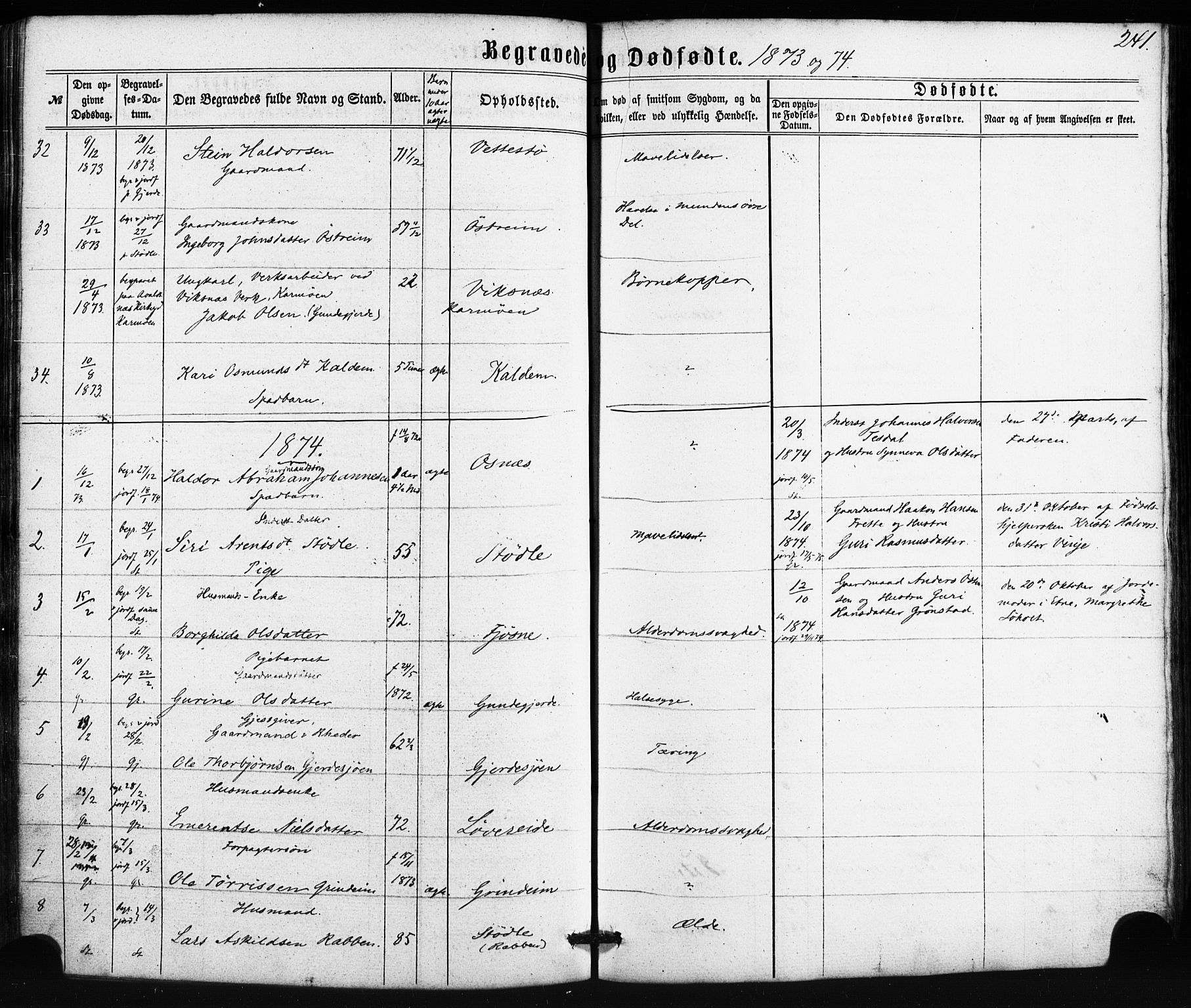 Etne sokneprestembete, AV/SAB-A-75001/H/Haa: Parish register (official) no. A 9, 1862-1878, p. 241