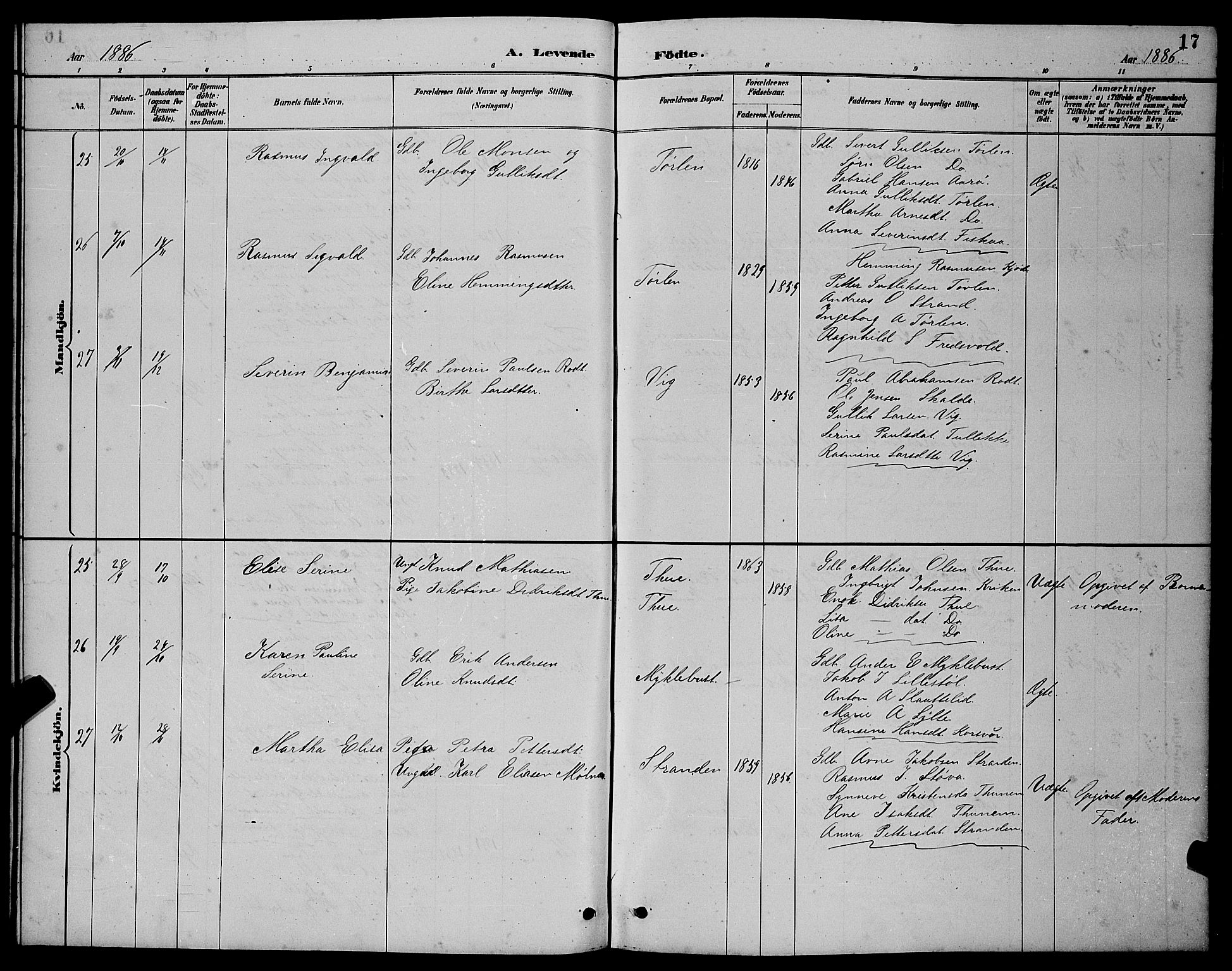 Ministerialprotokoller, klokkerbøker og fødselsregistre - Møre og Romsdal, AV/SAT-A-1454/501/L0017: Parish register (copy) no. 501C03, 1885-1901, p. 17