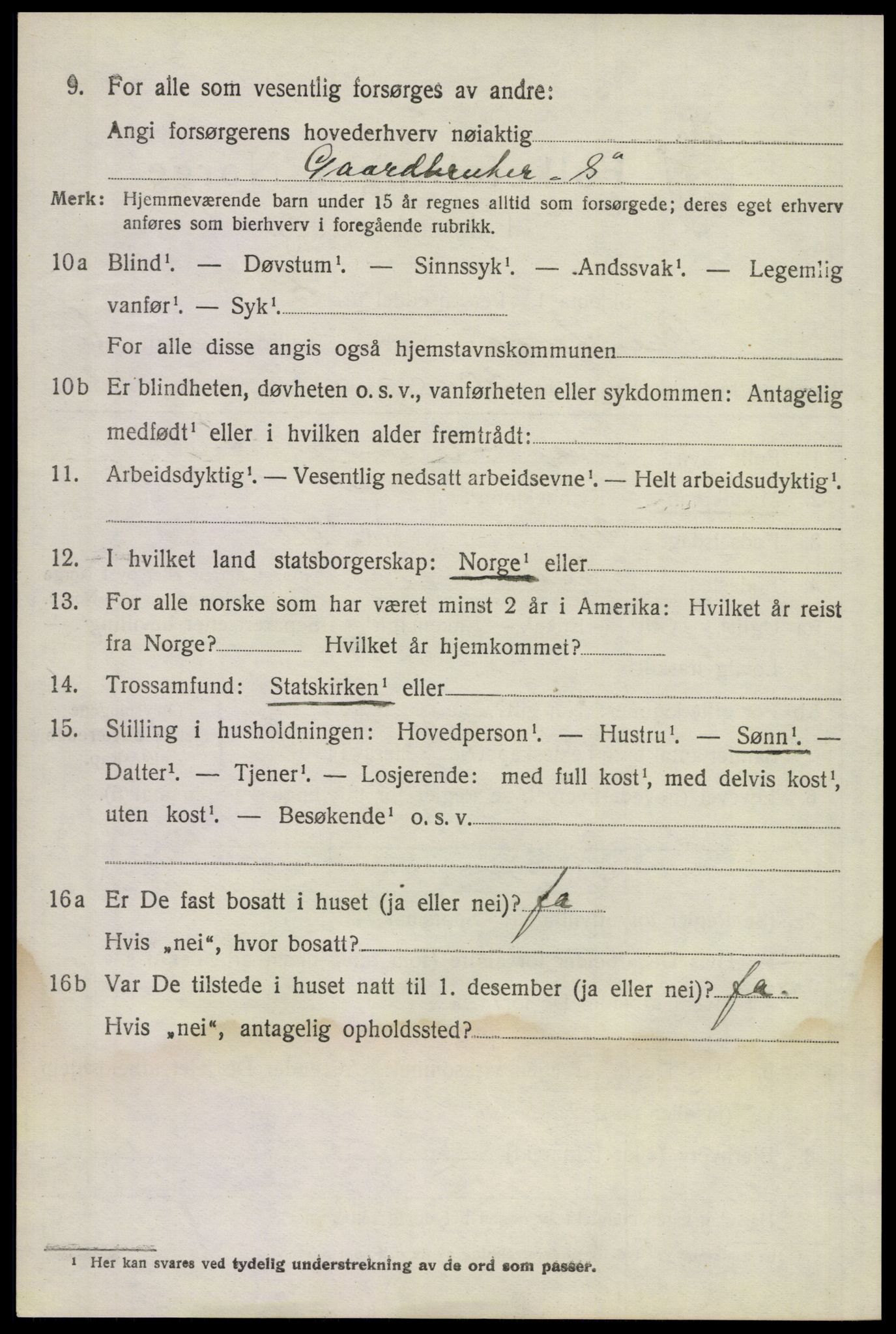 SAKO, 1920 census for Gransherad, 1920, p. 2687