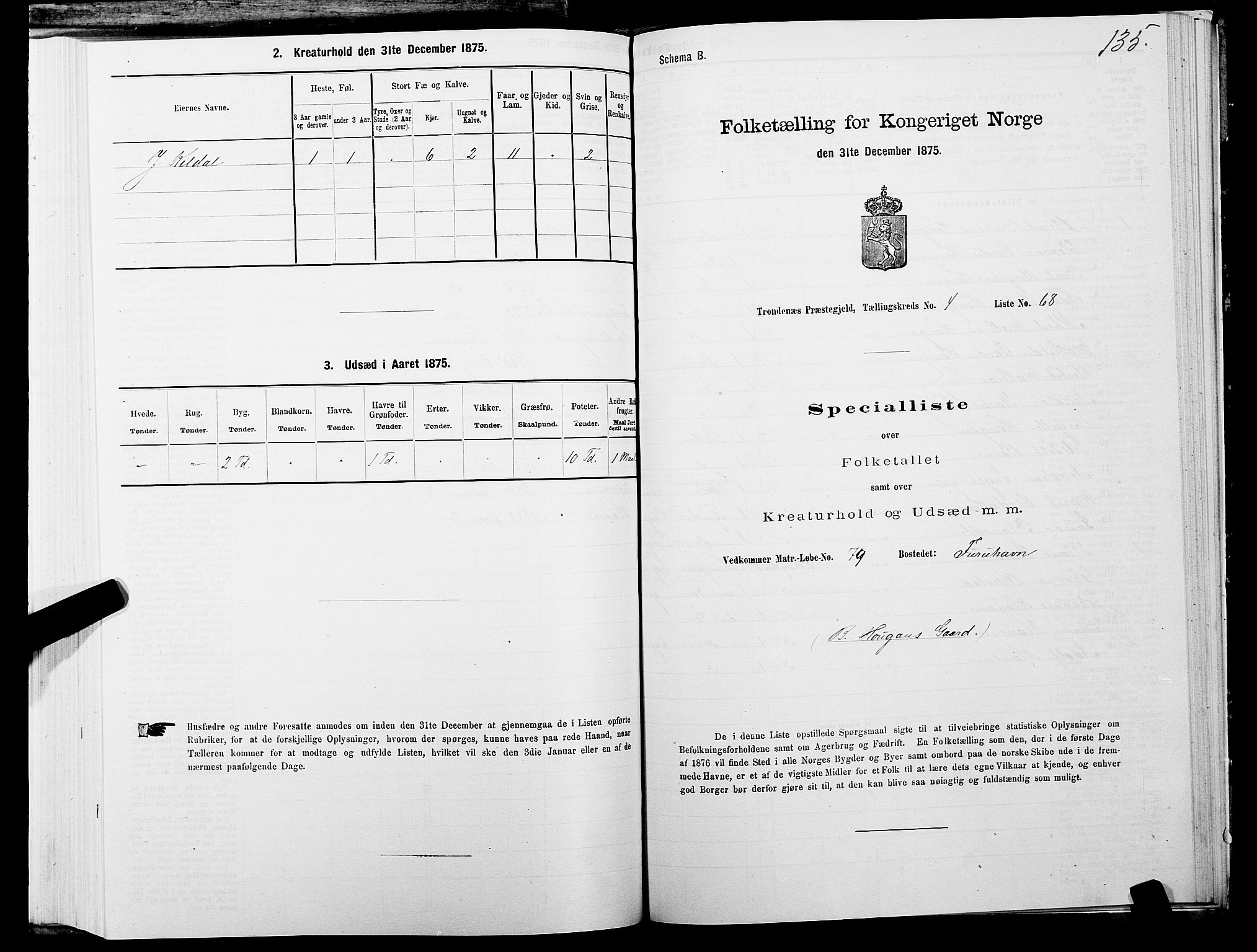 SATØ, 1875 census for 1914P Trondenes, 1875, p. 4135