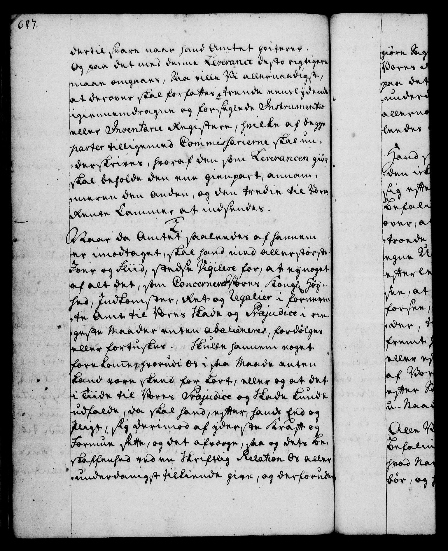 Rentekammeret, Kammerkanselliet, RA/EA-3111/G/Gg/Ggi/L0002: Norsk instruksjonsprotokoll med register (merket RK 53.35), 1729-1751, p. 687