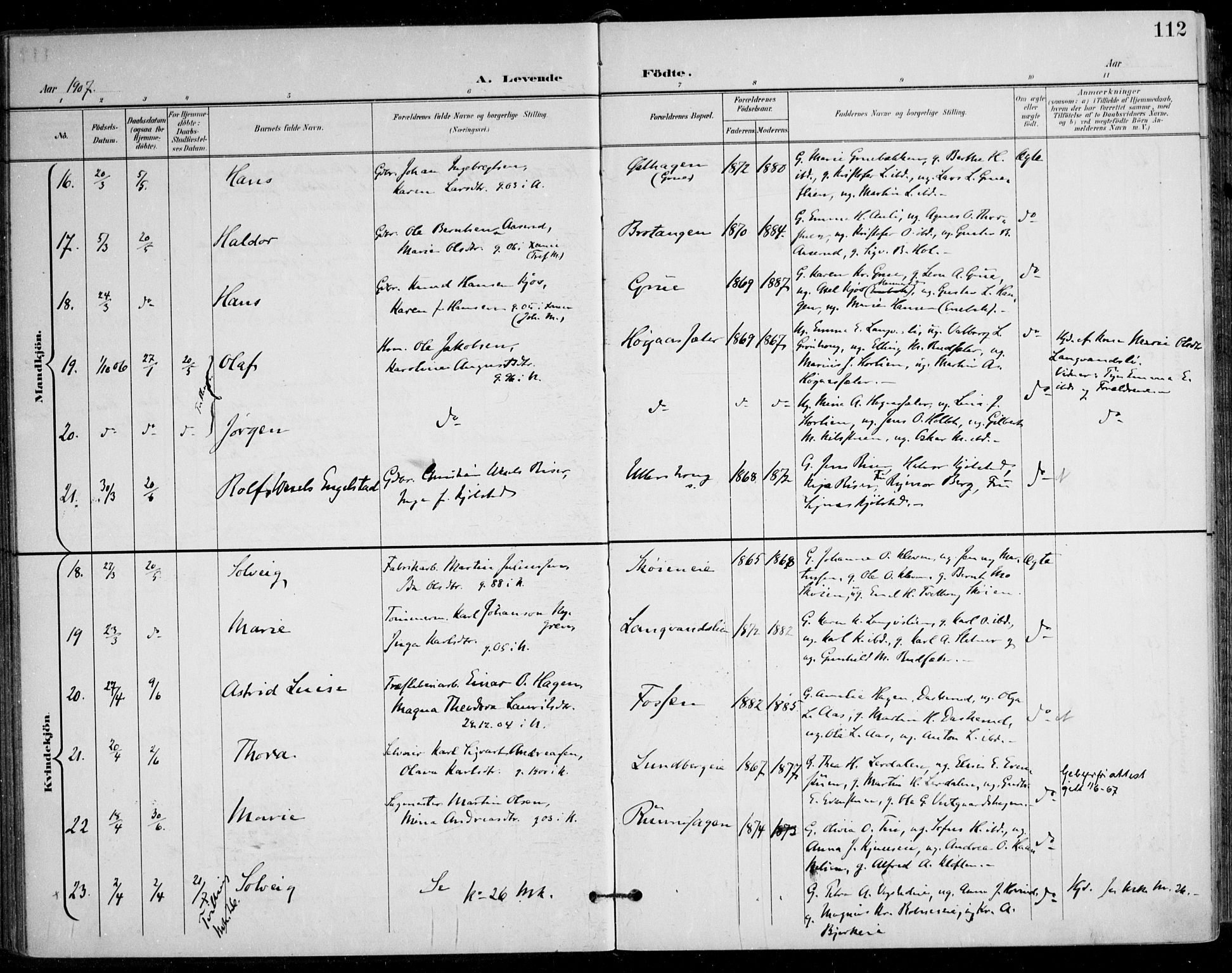 Nes prestekontor Kirkebøker, AV/SAO-A-10410/F/Fa/L0011: Parish register (official) no. I 11, 1899-1918, p. 112