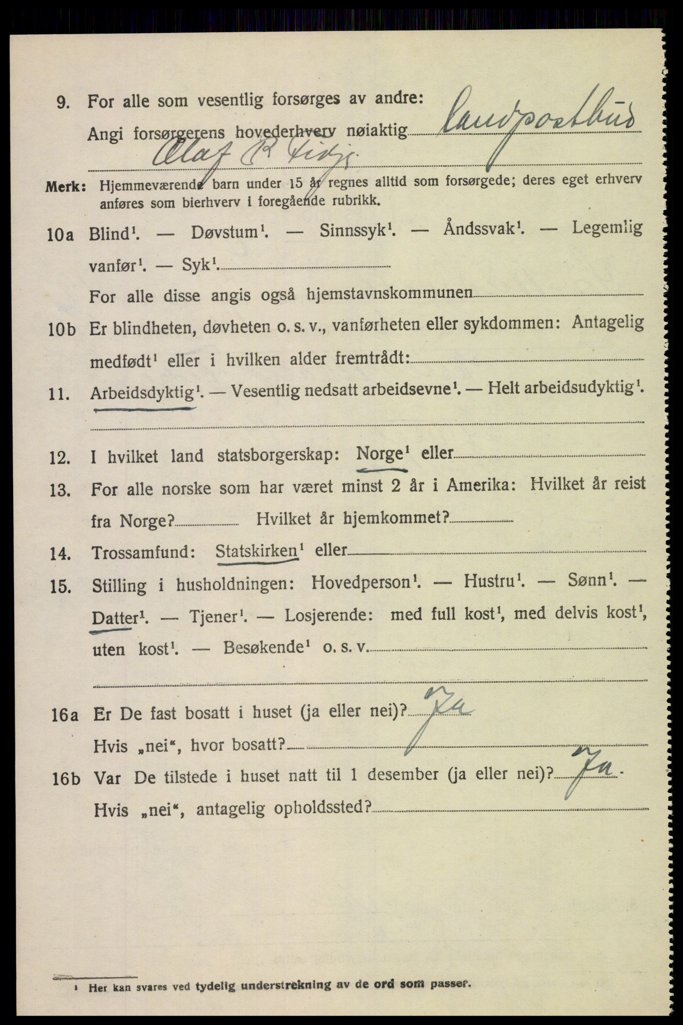 SAK, 1920 census for Sør-Audnedal, 1920, p. 6644