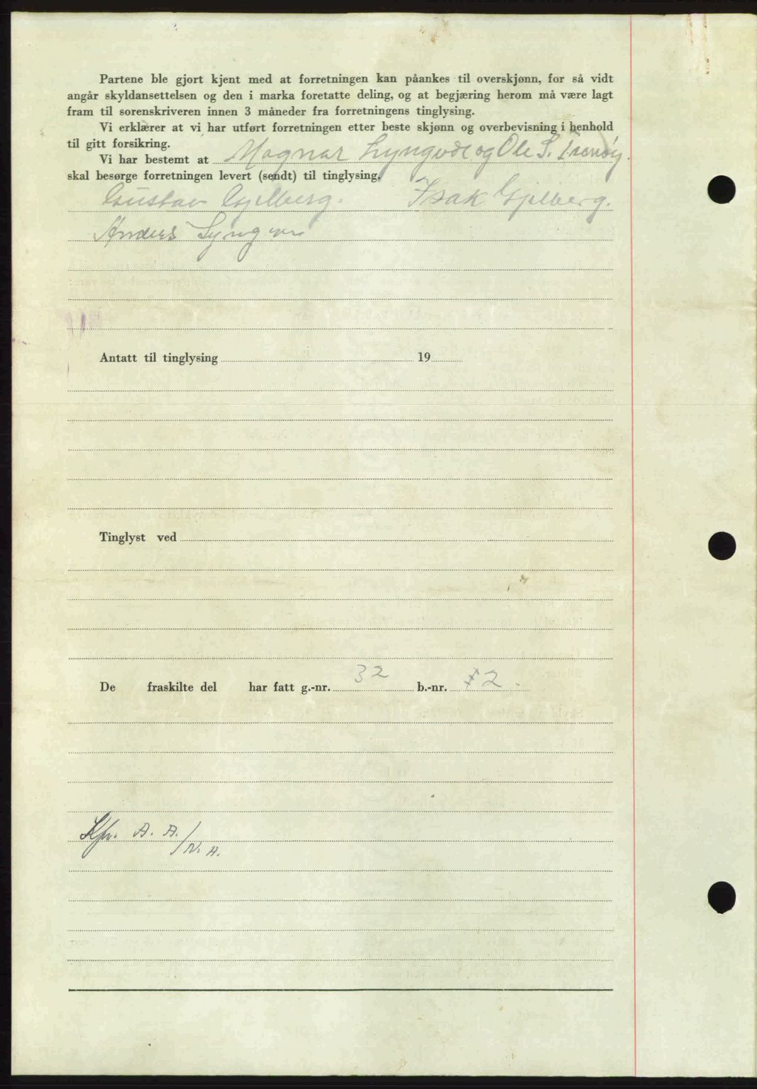 Nordmøre sorenskriveri, AV/SAT-A-4132/1/2/2Ca: Mortgage book no. A102, 1946-1946, Diary no: : 1843/1946