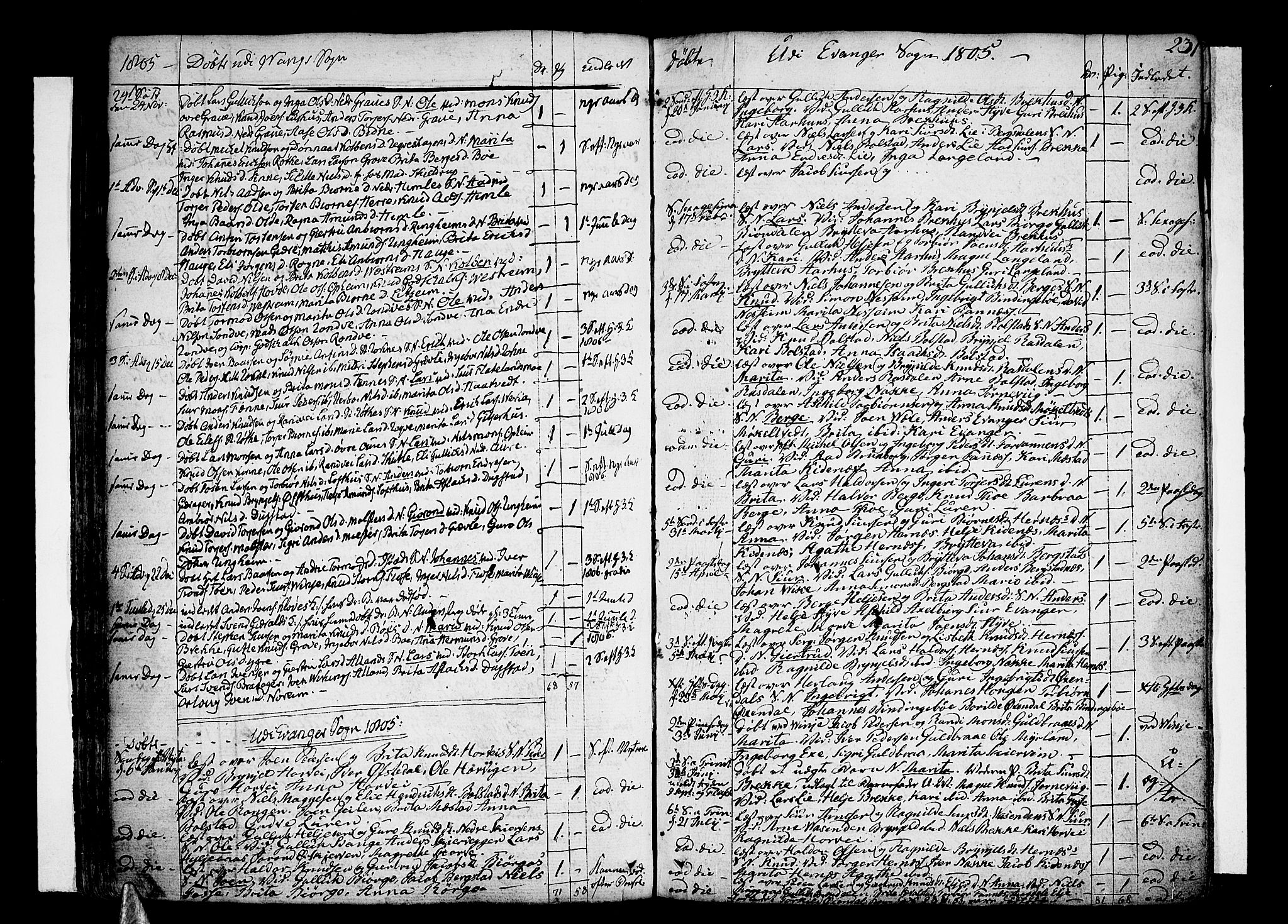 Voss sokneprestembete, SAB/A-79001/H/Haa: Parish register (official) no. A 9, 1780-1810, p. 231