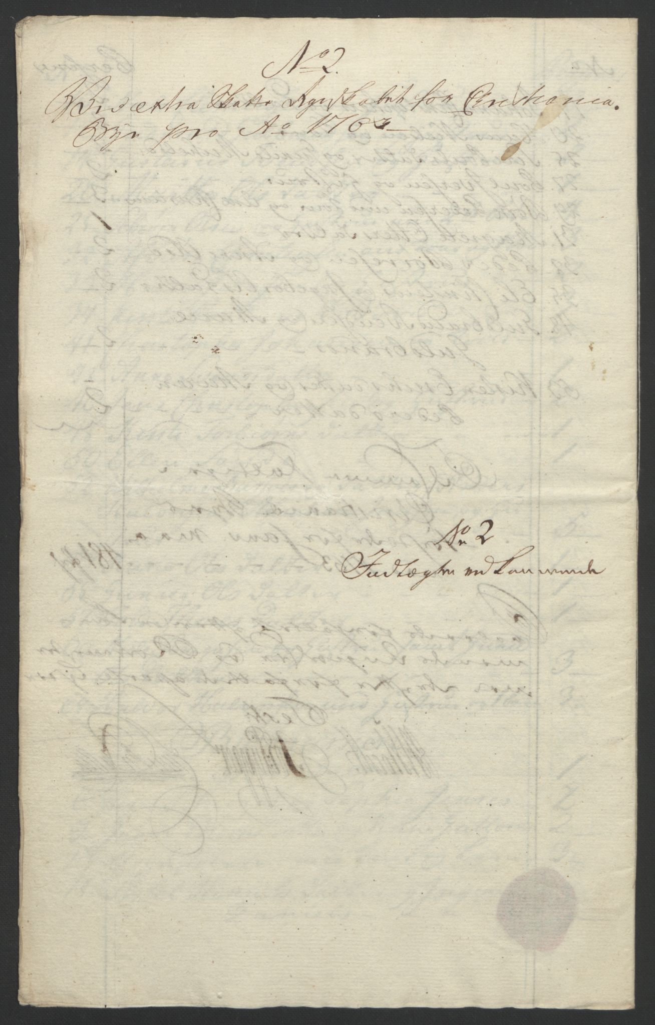 Rentekammeret inntil 1814, Reviderte regnskaper, Byregnskaper, AV/RA-EA-4066/R/Re/L0072/0001: [E13] Kontribusjonsregnskap / Ekstraskatt, 1763-1764, p. 49