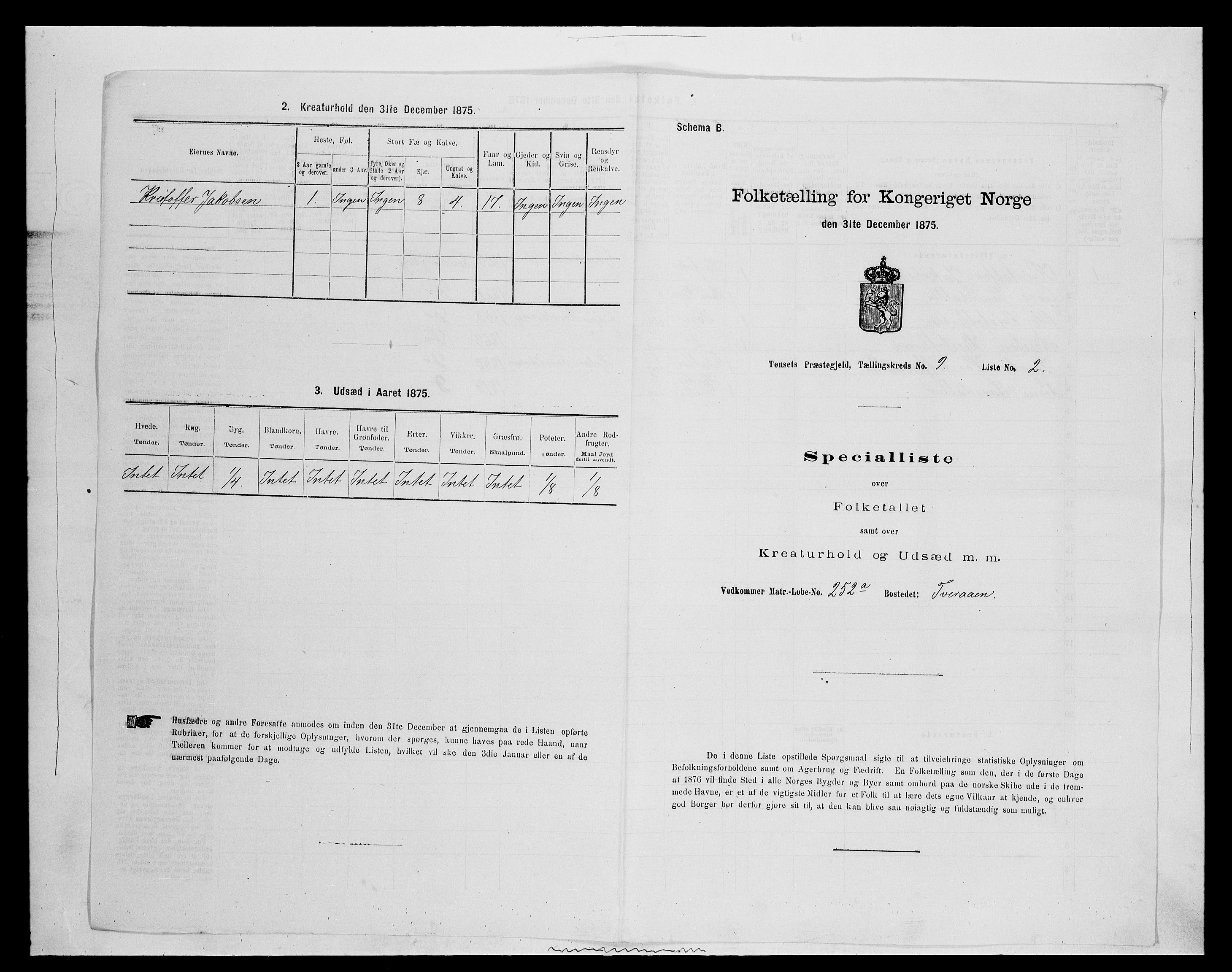 SAH, 1875 census for 0437P Tynset, 1875, p. 907