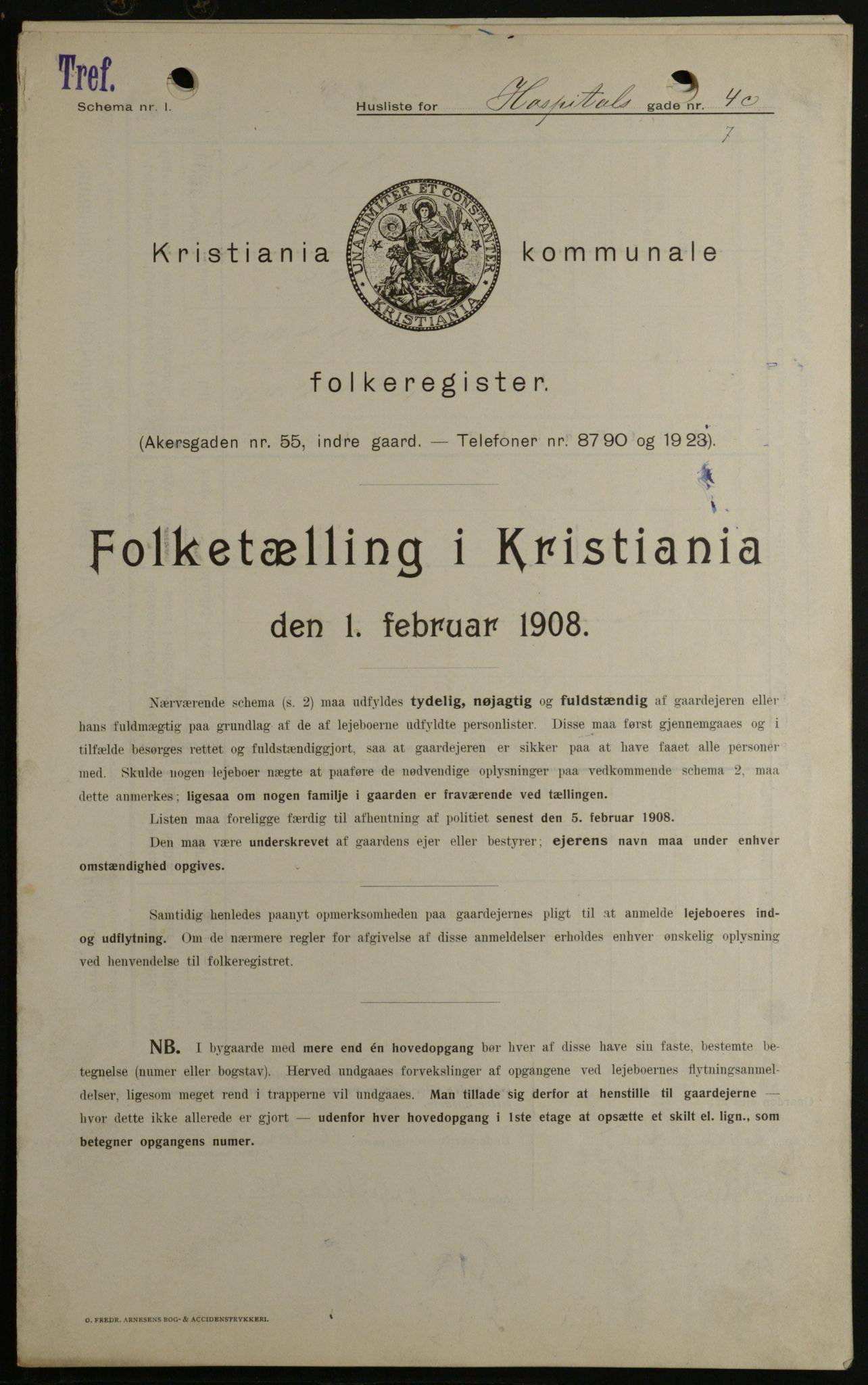 OBA, Municipal Census 1908 for Kristiania, 1908, p. 37279