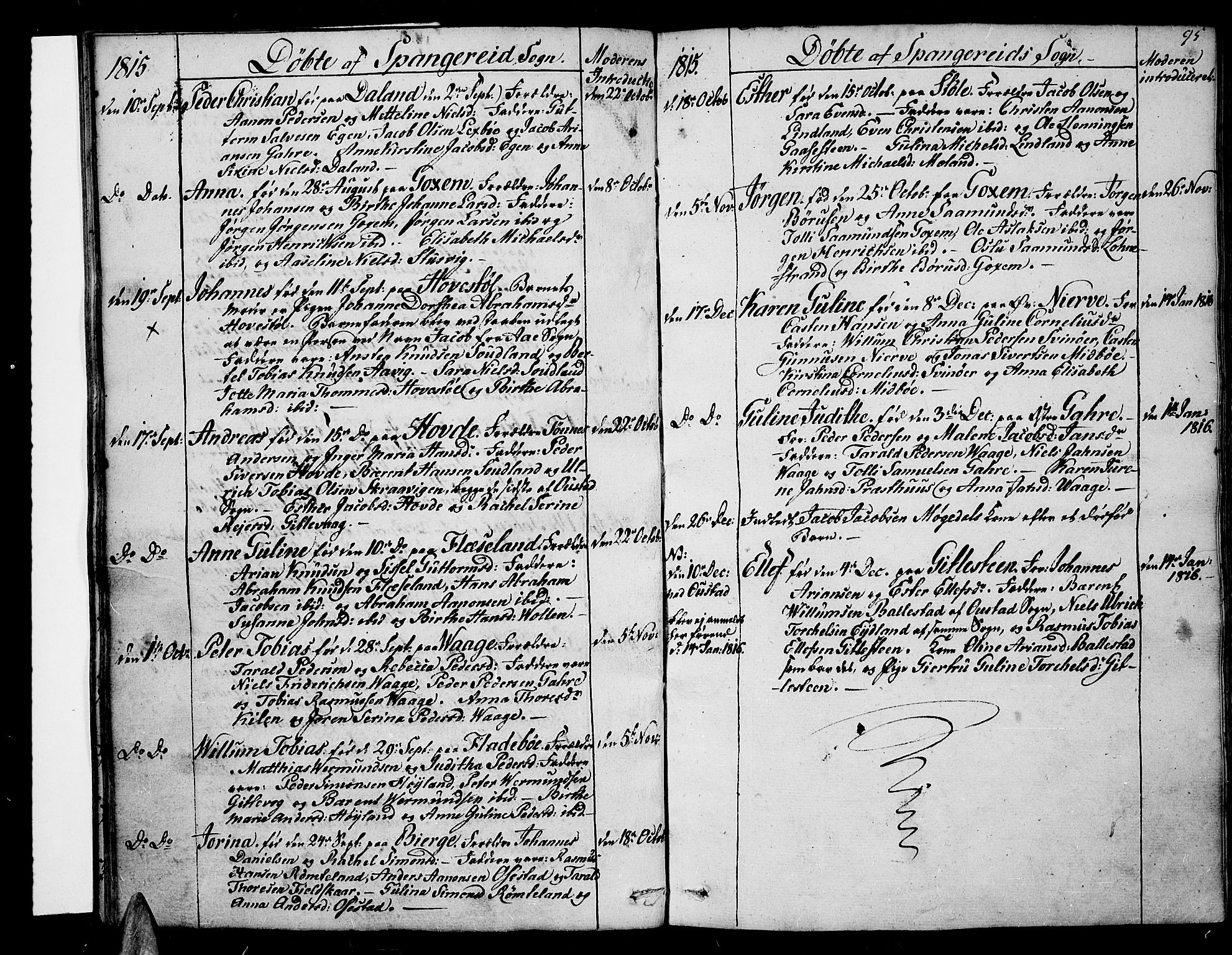 Sør-Audnedal sokneprestkontor, AV/SAK-1111-0039/F/Fa/Fab/L0004: Parish register (official) no. A 4 /2, 1805-1815, p. 95