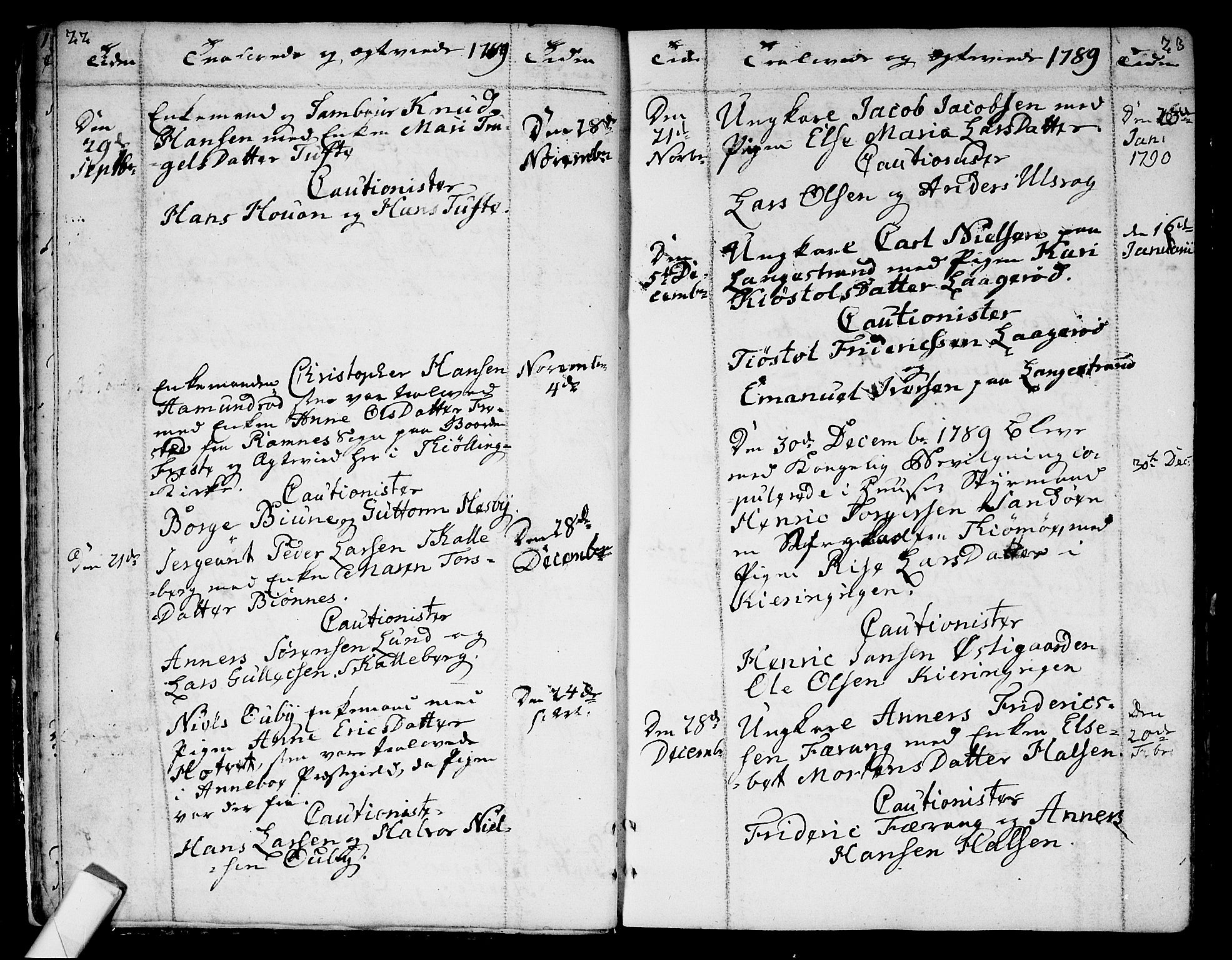 Tjølling kirkebøker, SAKO/A-60/F/Fa/L0004: Parish register (official) no. 4, 1779-1817, p. 22-23
