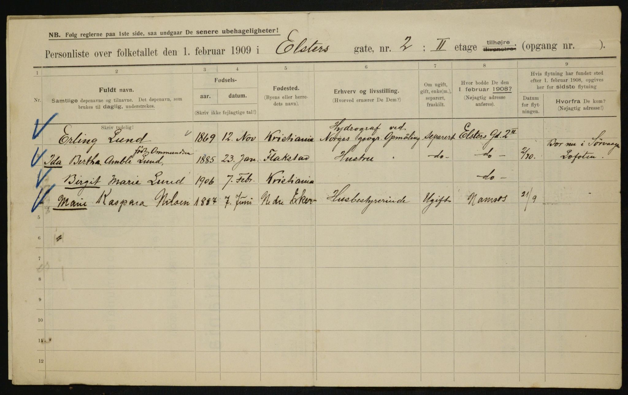 OBA, Municipal Census 1909 for Kristiania, 1909, p. 18809