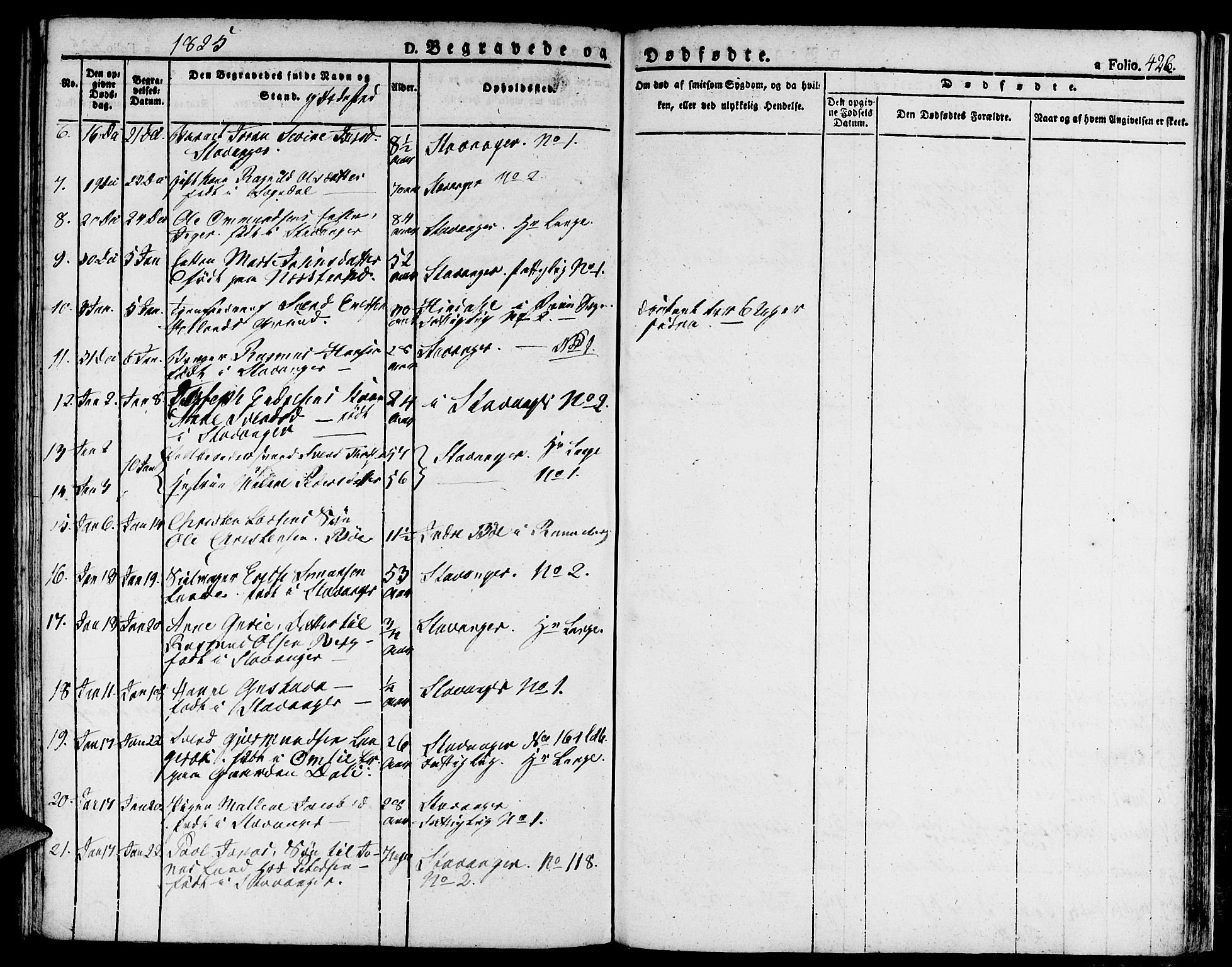 Domkirken sokneprestkontor, SAST/A-101812/001/30/30BA/L0009: Parish register (official) no. A 9, 1821-1832, p. 426