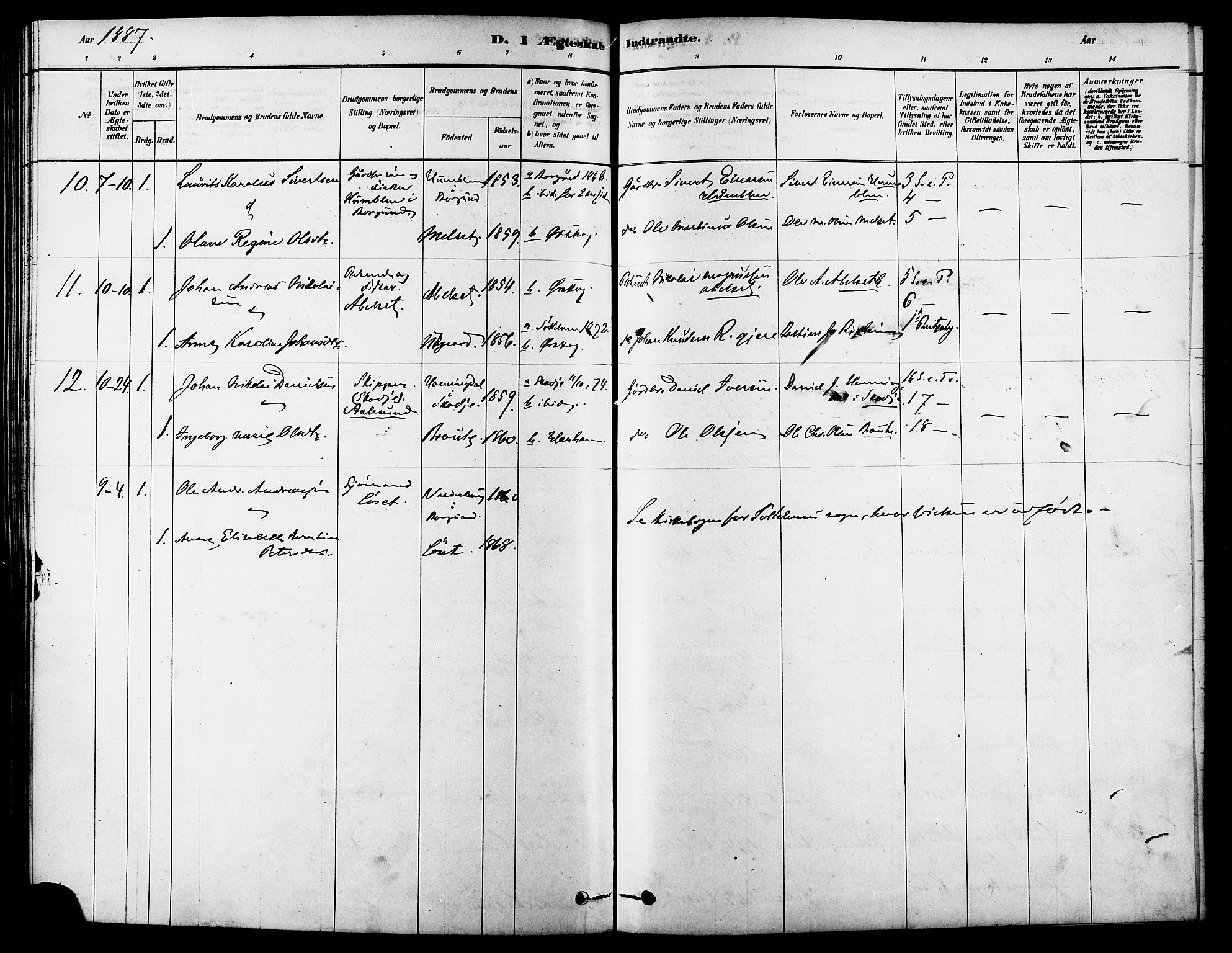 Ministerialprotokoller, klokkerbøker og fødselsregistre - Møre og Romsdal, AV/SAT-A-1454/522/L0315: Parish register (official) no. 522A10, 1878-1890